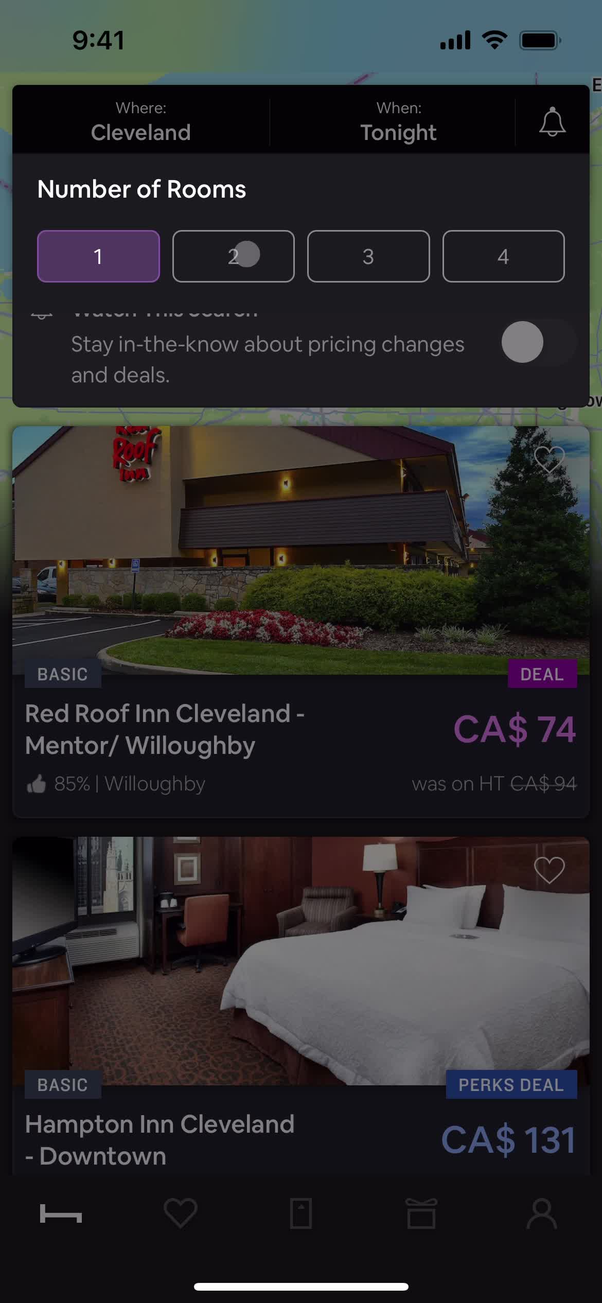 Filtering screenshot