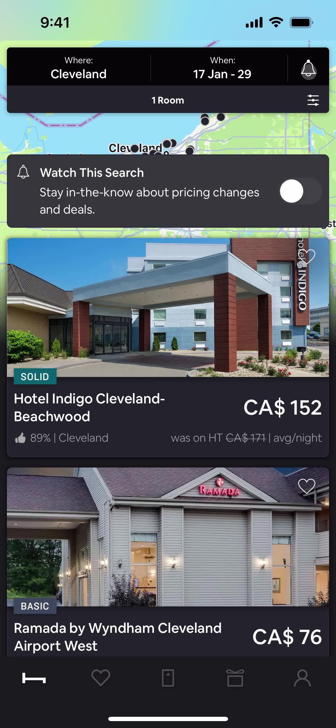 Filtering screenshot