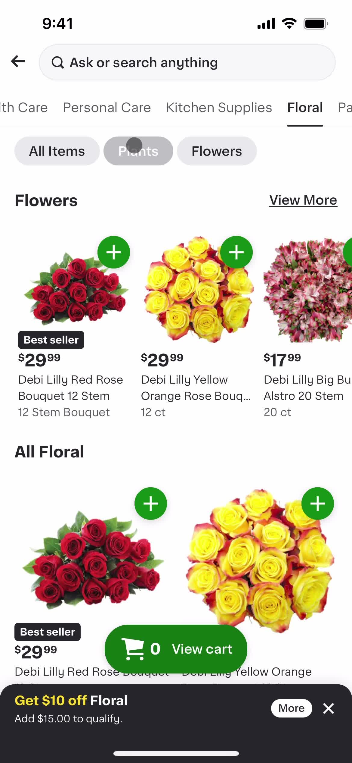 Filtering and sorting on Instacart video thumbnail