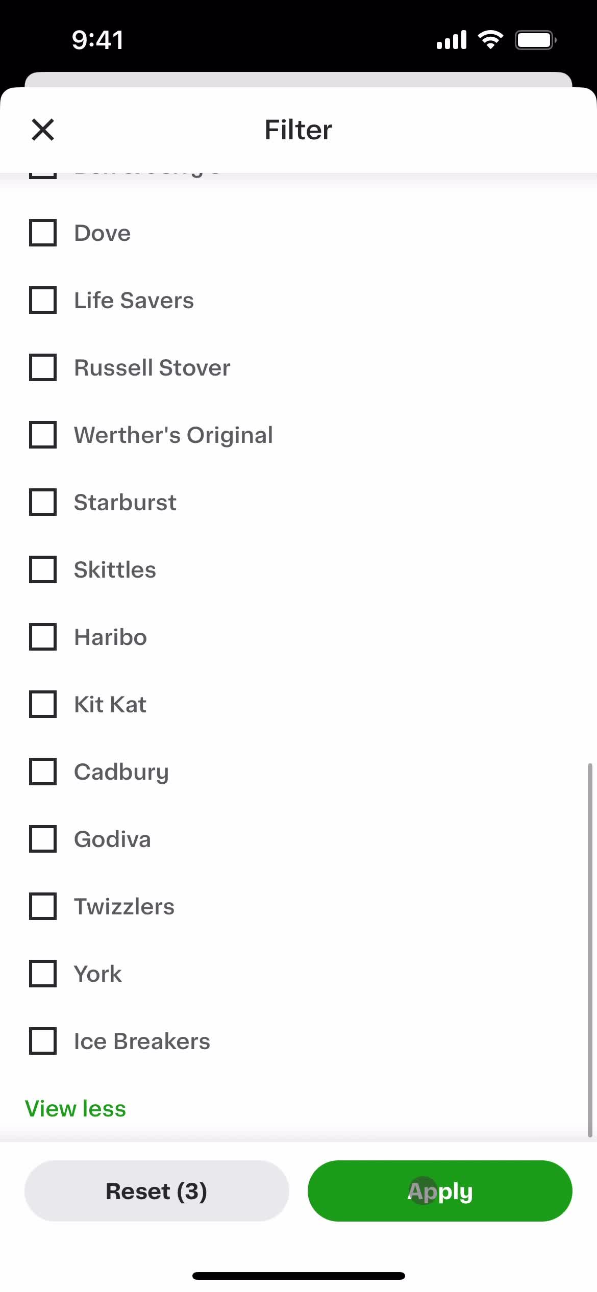 Filtering and sorting on Instacart video thumbnail