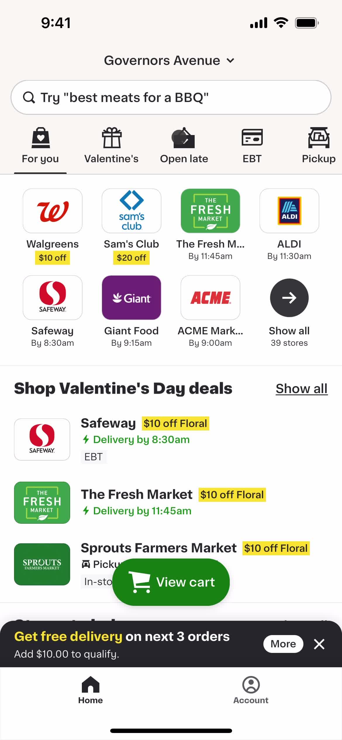 Filtering and sorting on Instacart video thumbnail