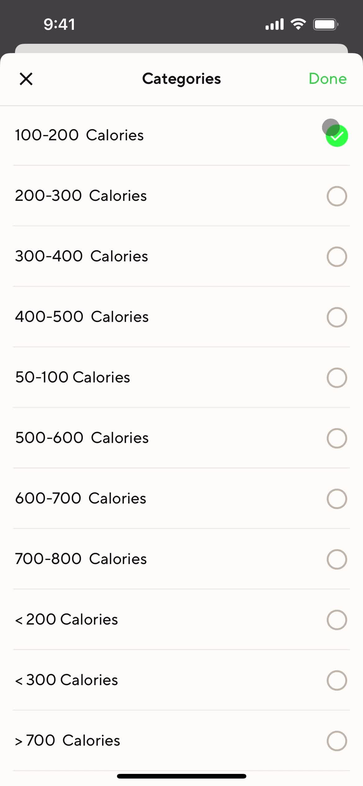 Filtering screenshot