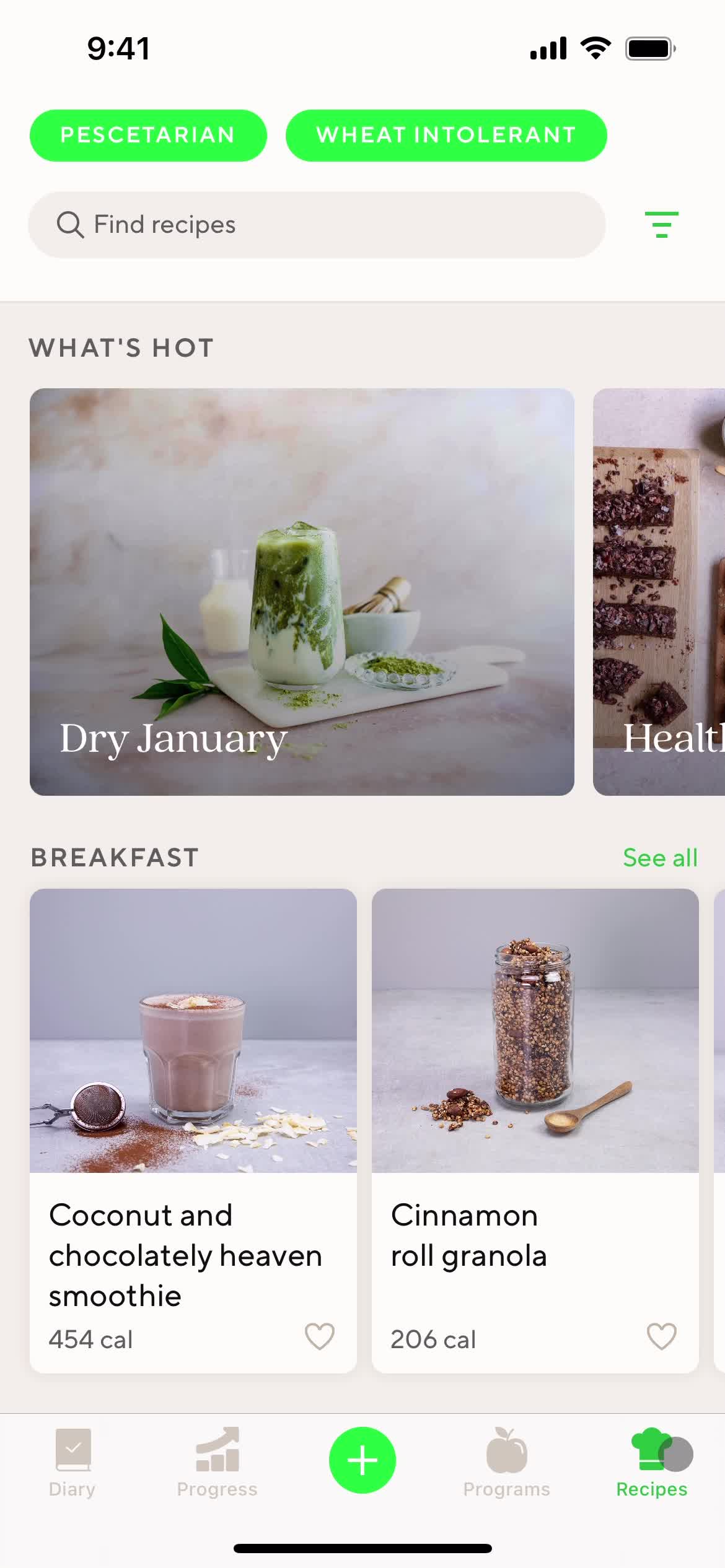 Filtering screenshot