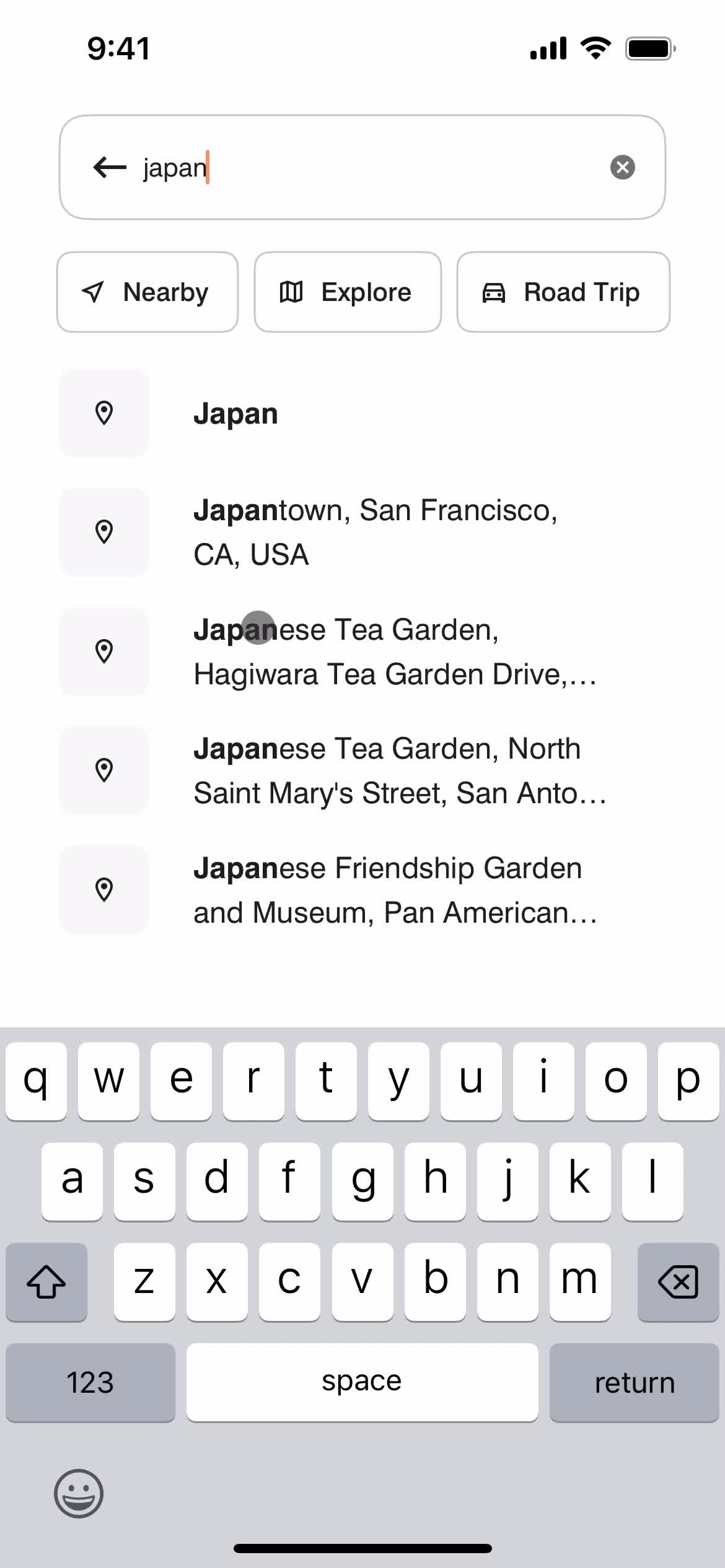 Filtering and sorting screenshot