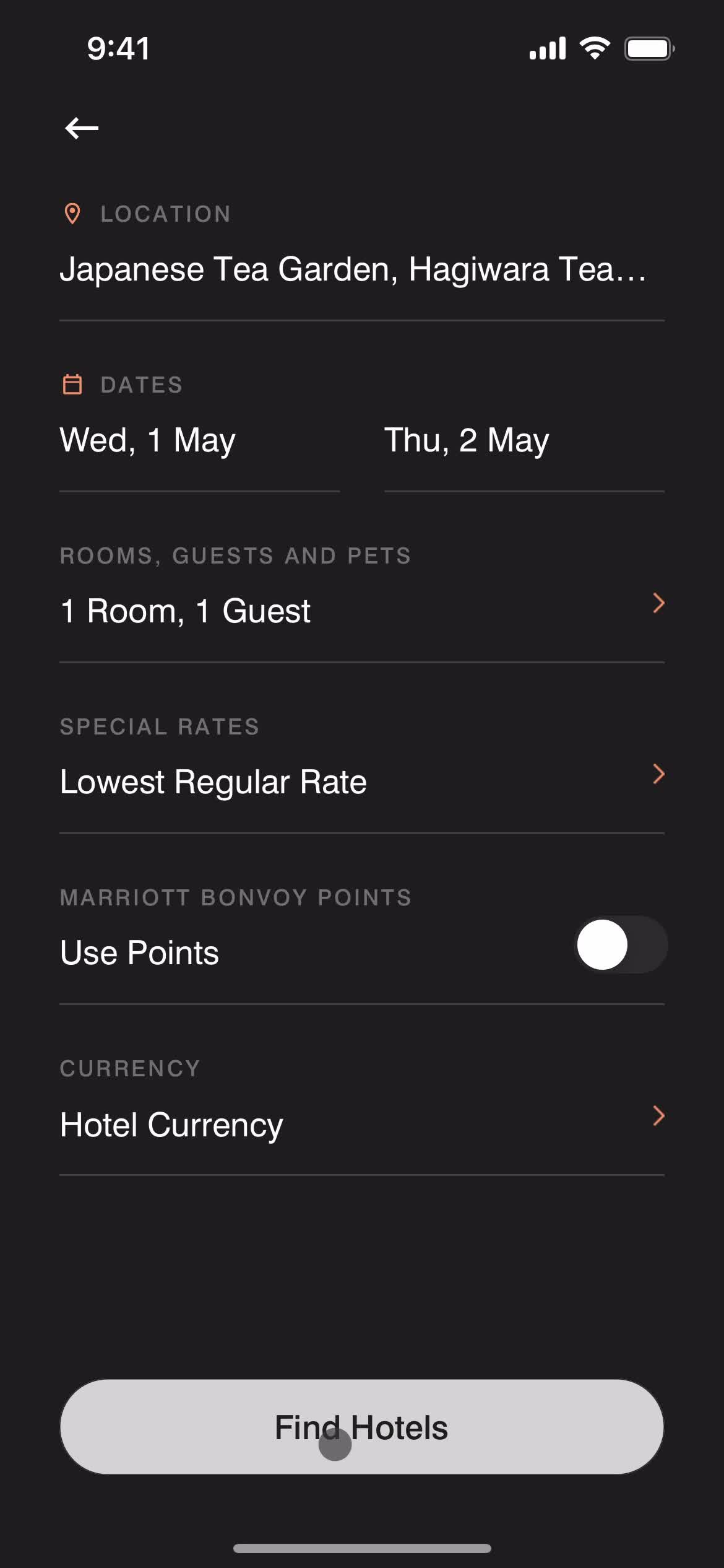 Filtering and sorting screenshot