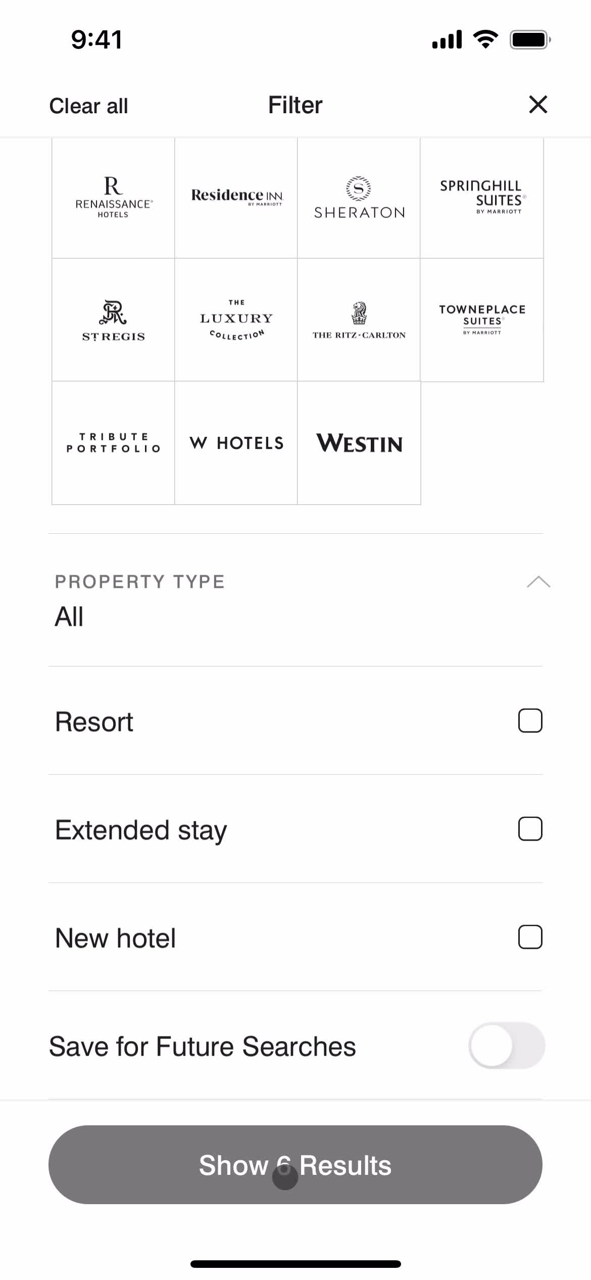Filtering and sorting screenshot