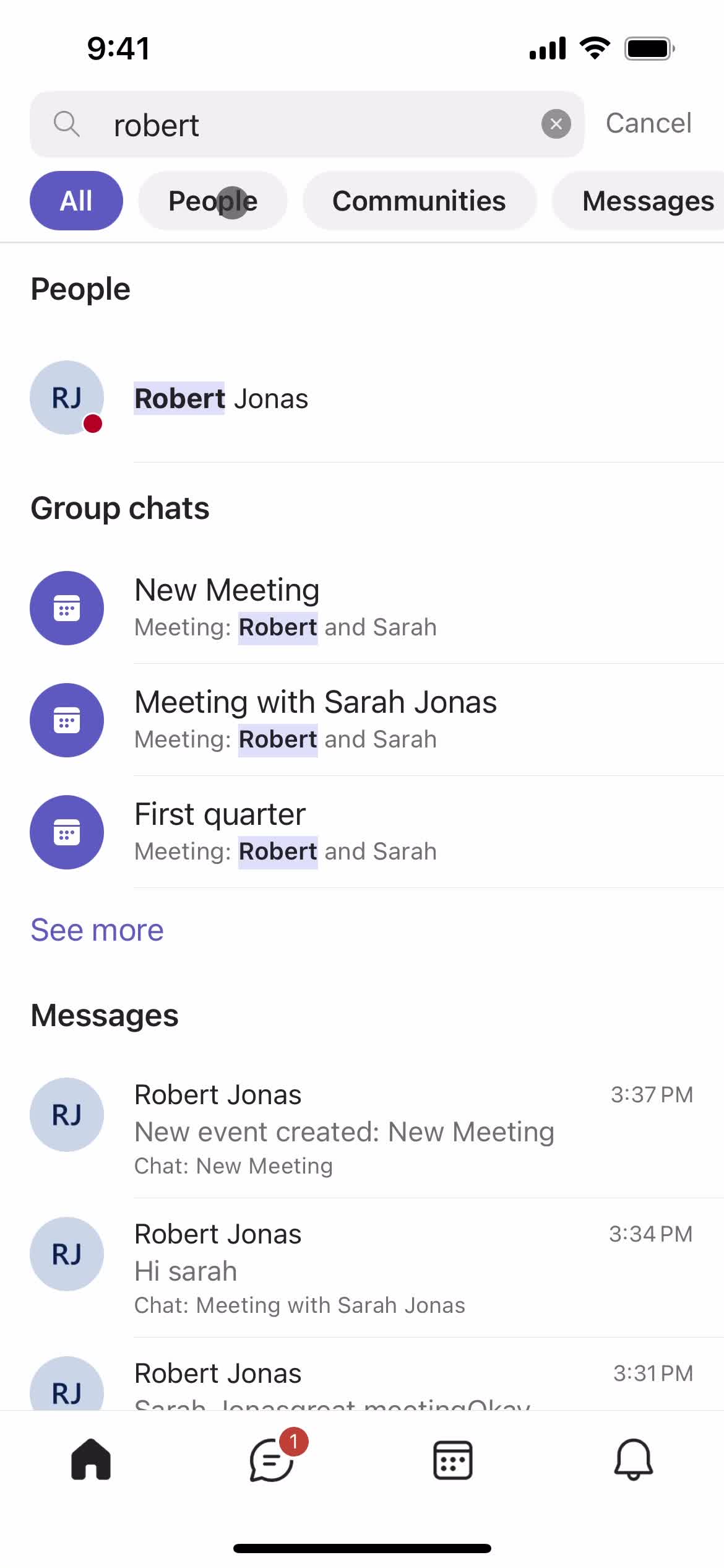 Filtering and sorting screenshot