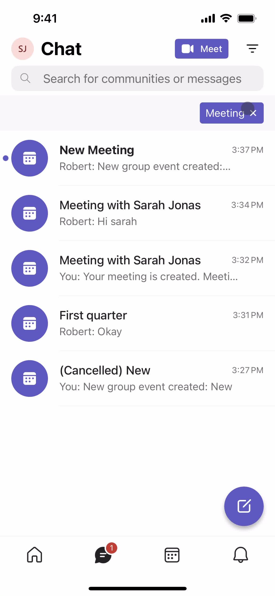 Filtering and sorting screenshot