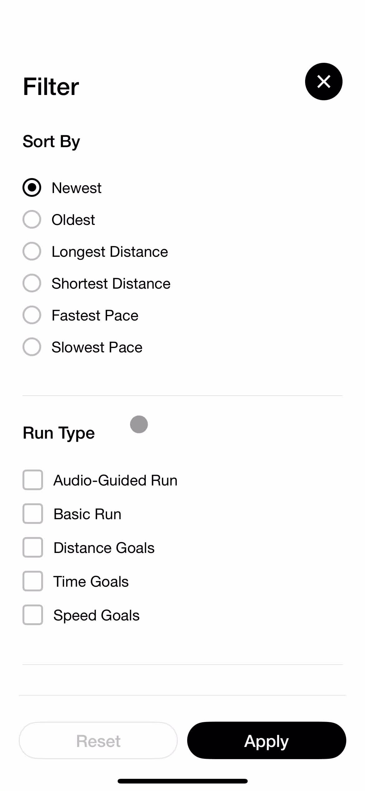 Filtering and sorting screenshot