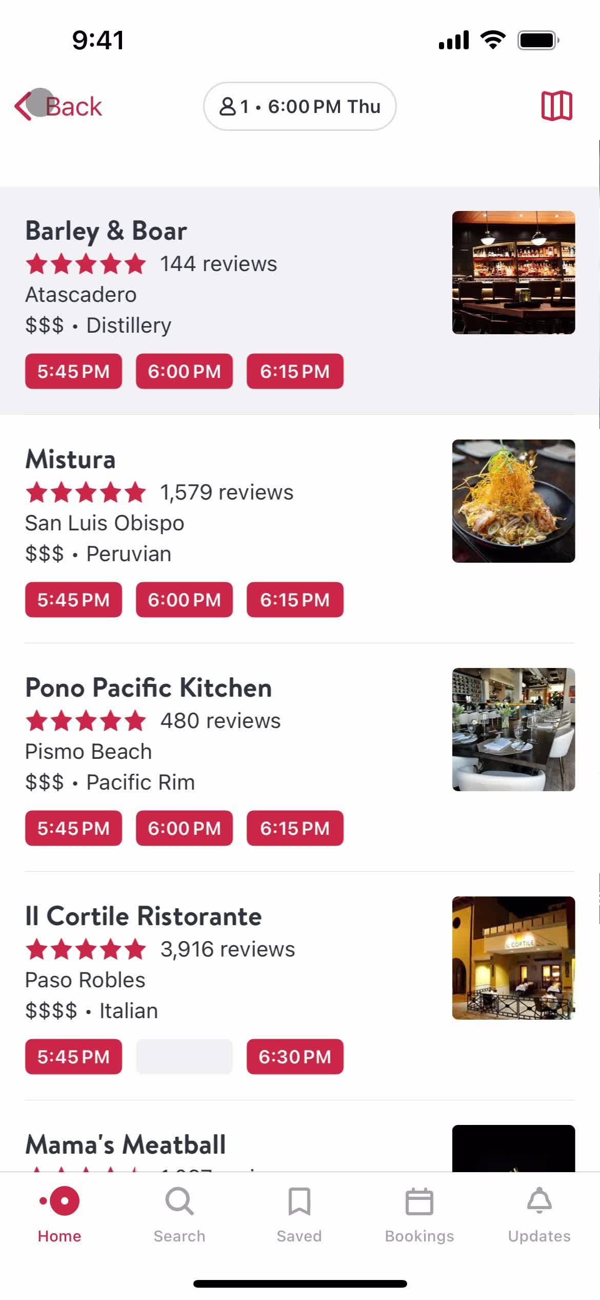 Filtering and sorting on OpenTable video thumbnail