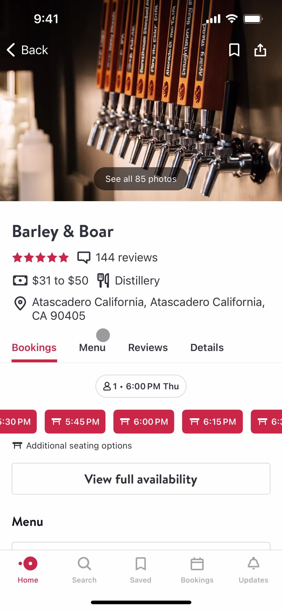 Filtering and sorting on OpenTable video thumbnail