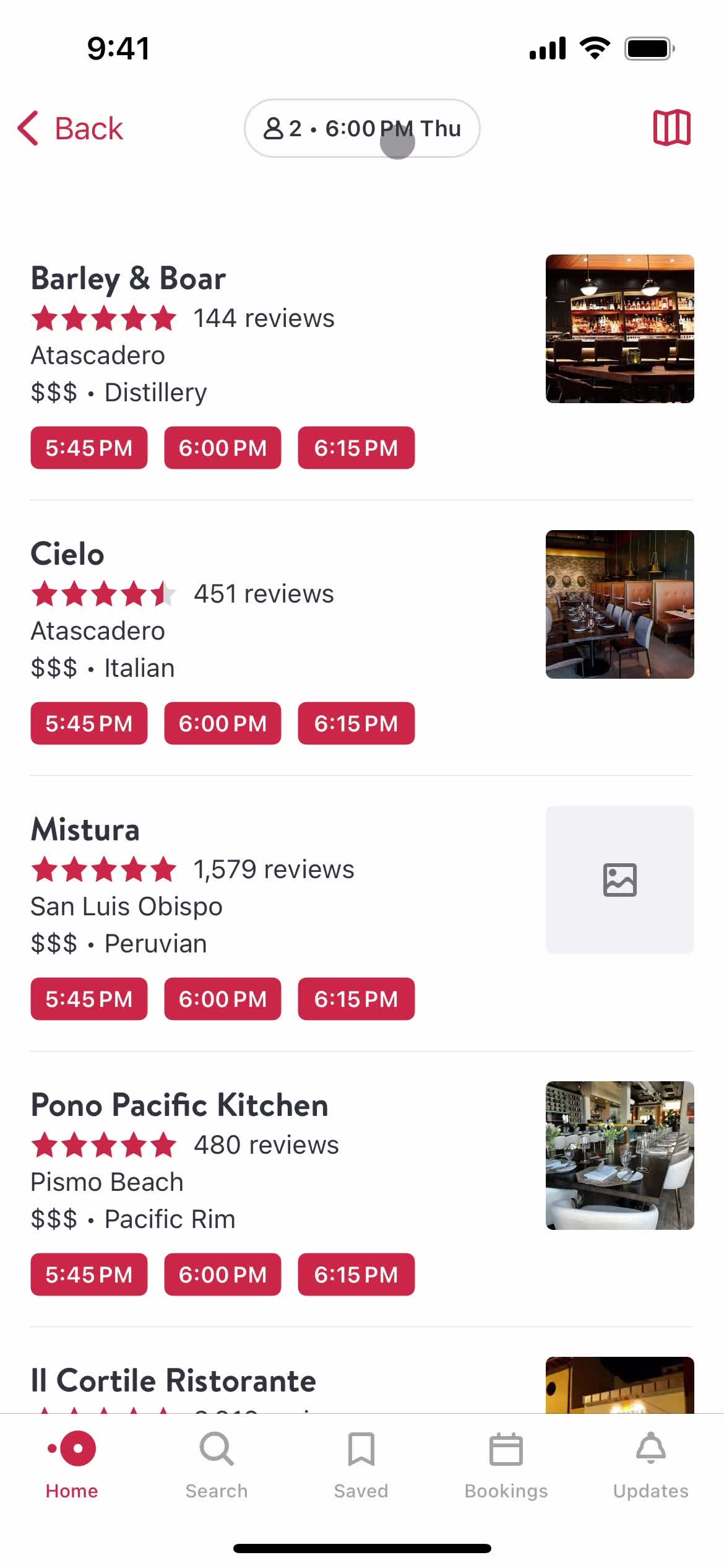 Filtering and sorting on OpenTable video thumbnail