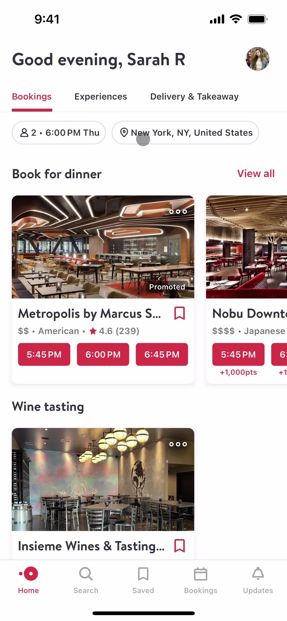 Filtering and sorting on OpenTable video thumbnail