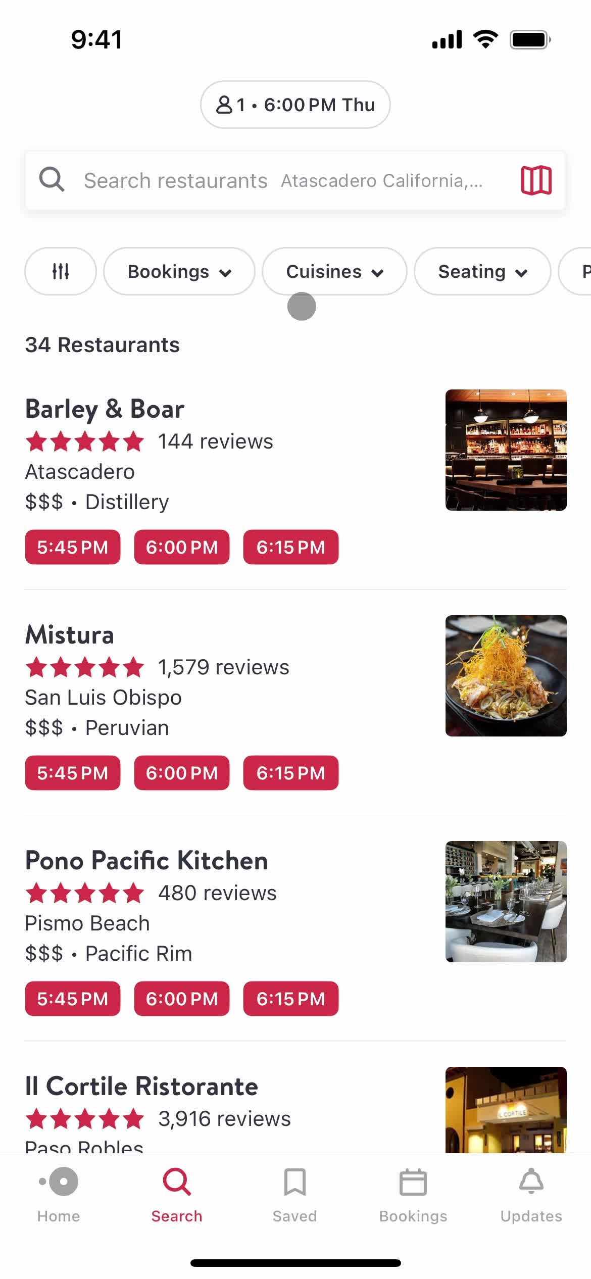 Filtering and sorting on OpenTable video thumbnail