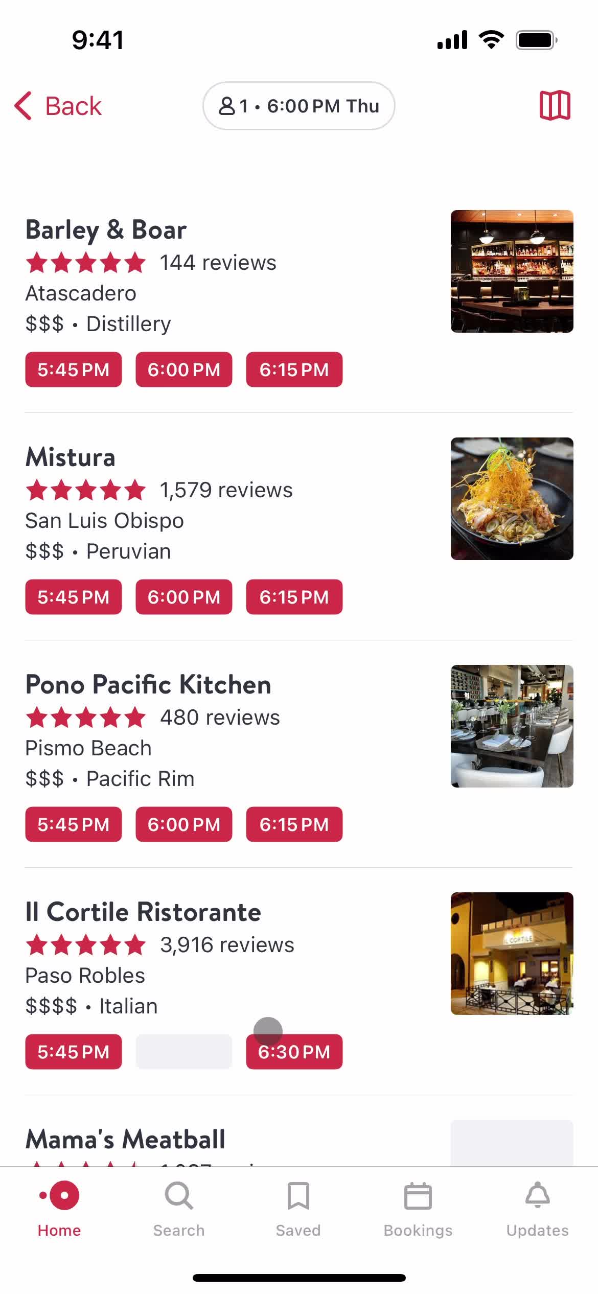 Filtering and sorting on OpenTable video thumbnail