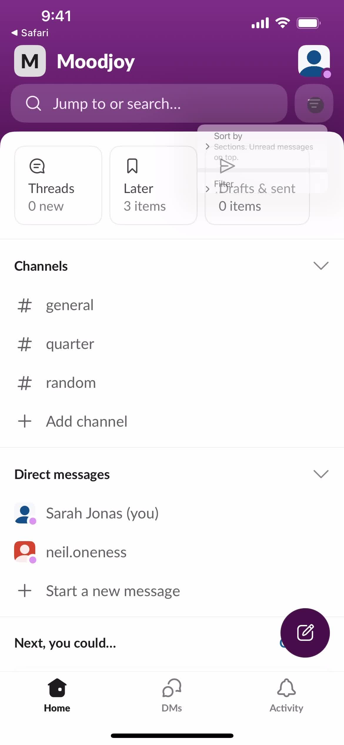 Filtering and sorting on Slack video thumbnail