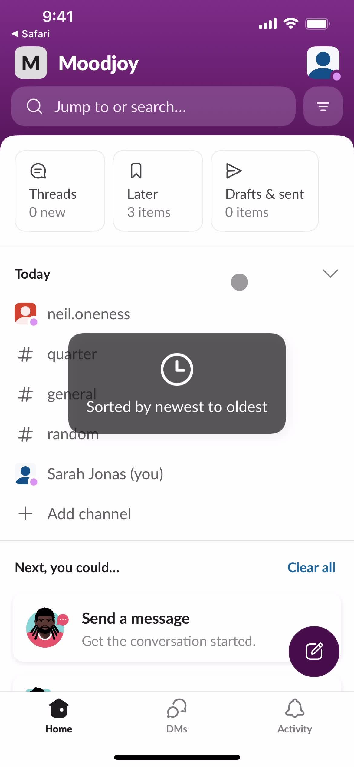 Filtering and sorting on Slack video thumbnail
