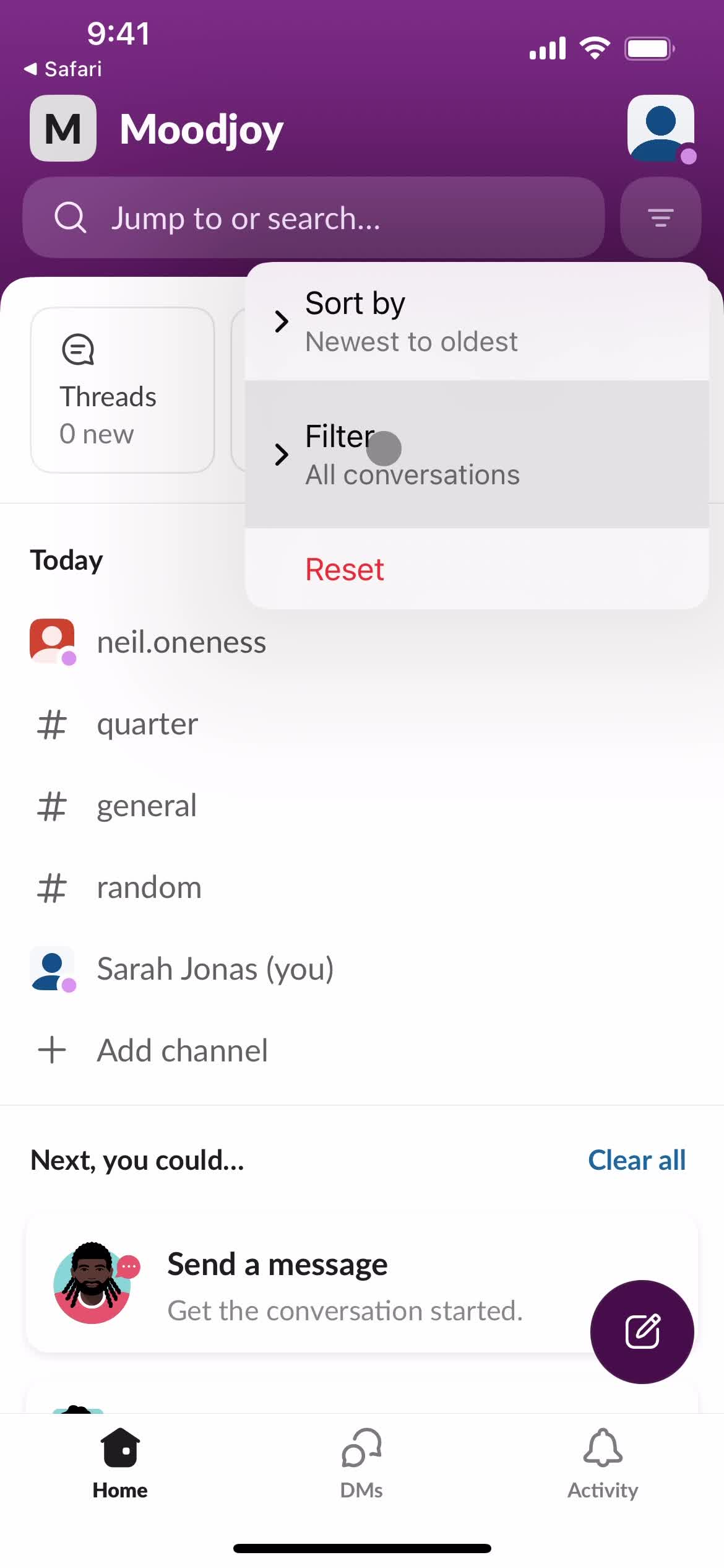 Filtering and sorting on Slack video thumbnail