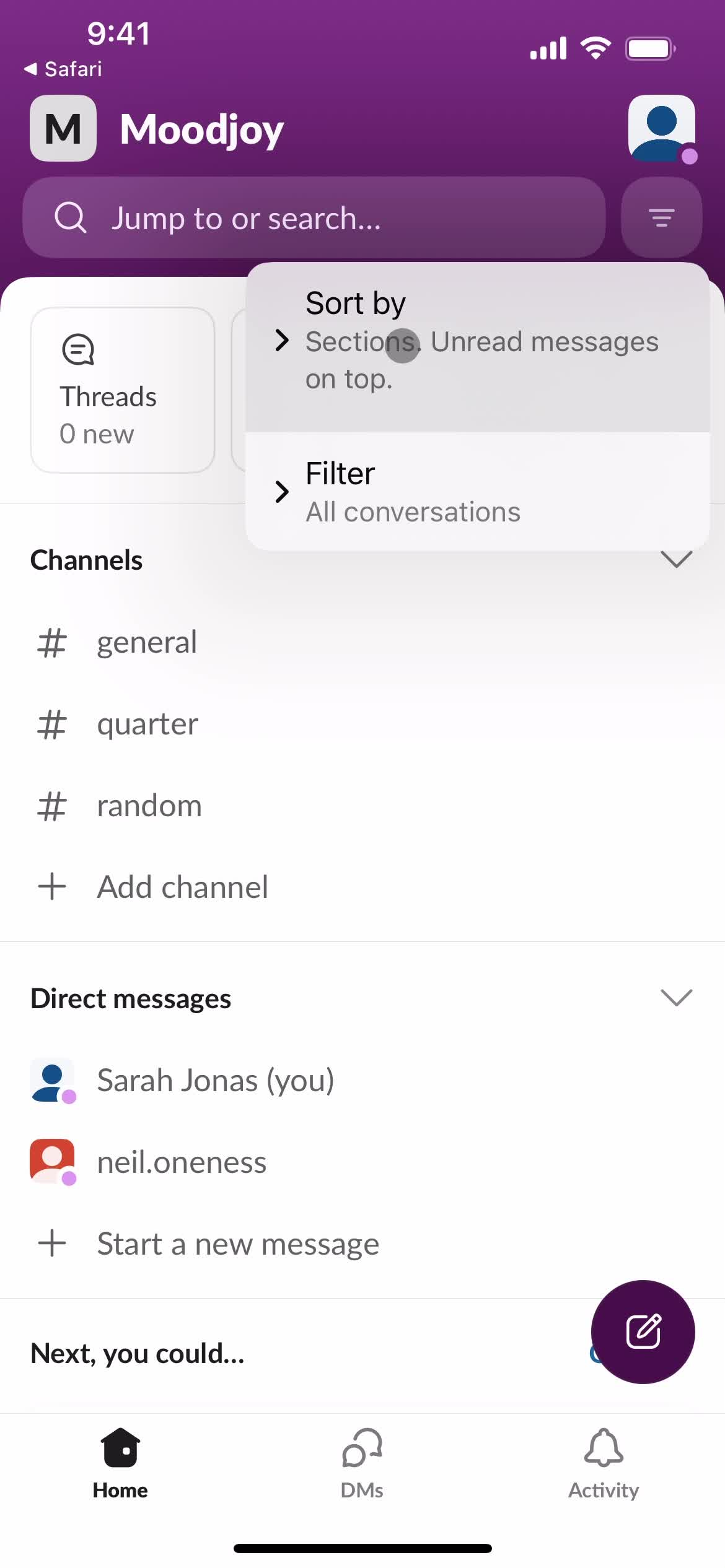 Filtering and sorting on Slack video thumbnail