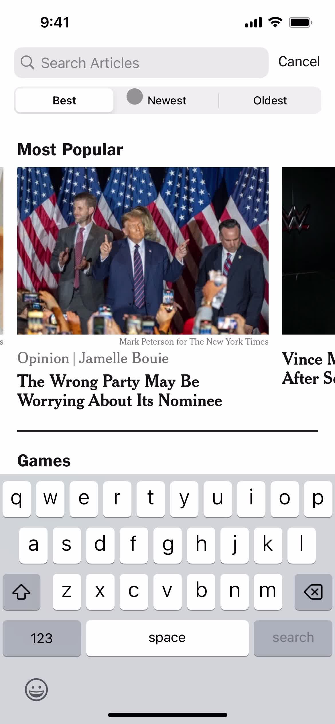 Filtering and sorting screenshot