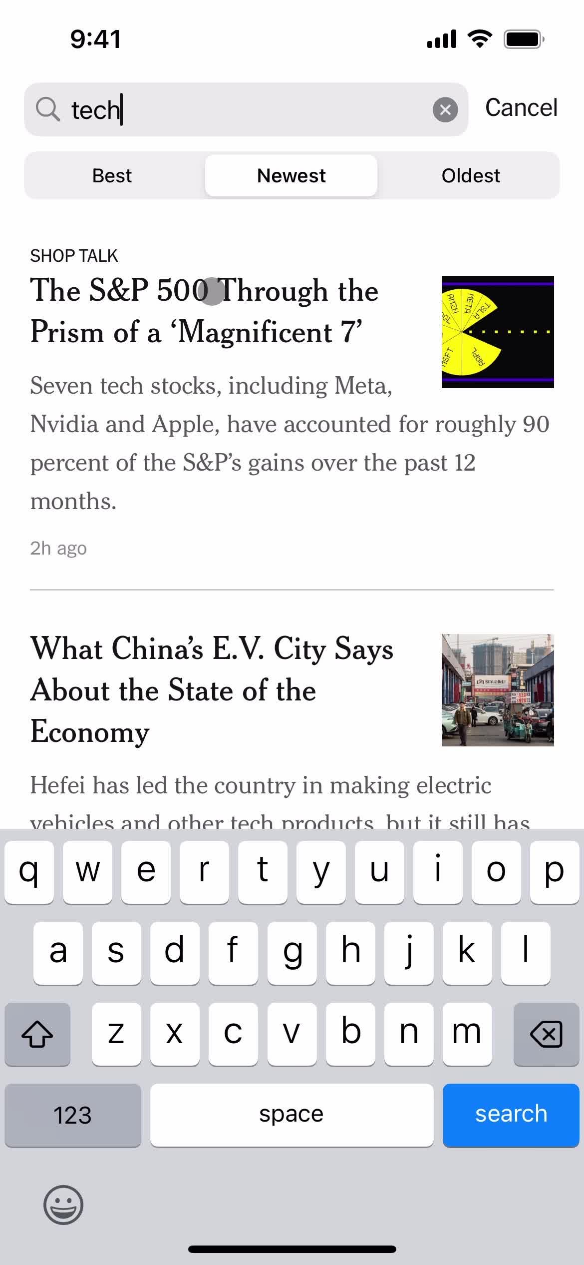 Filtering and sorting screenshot