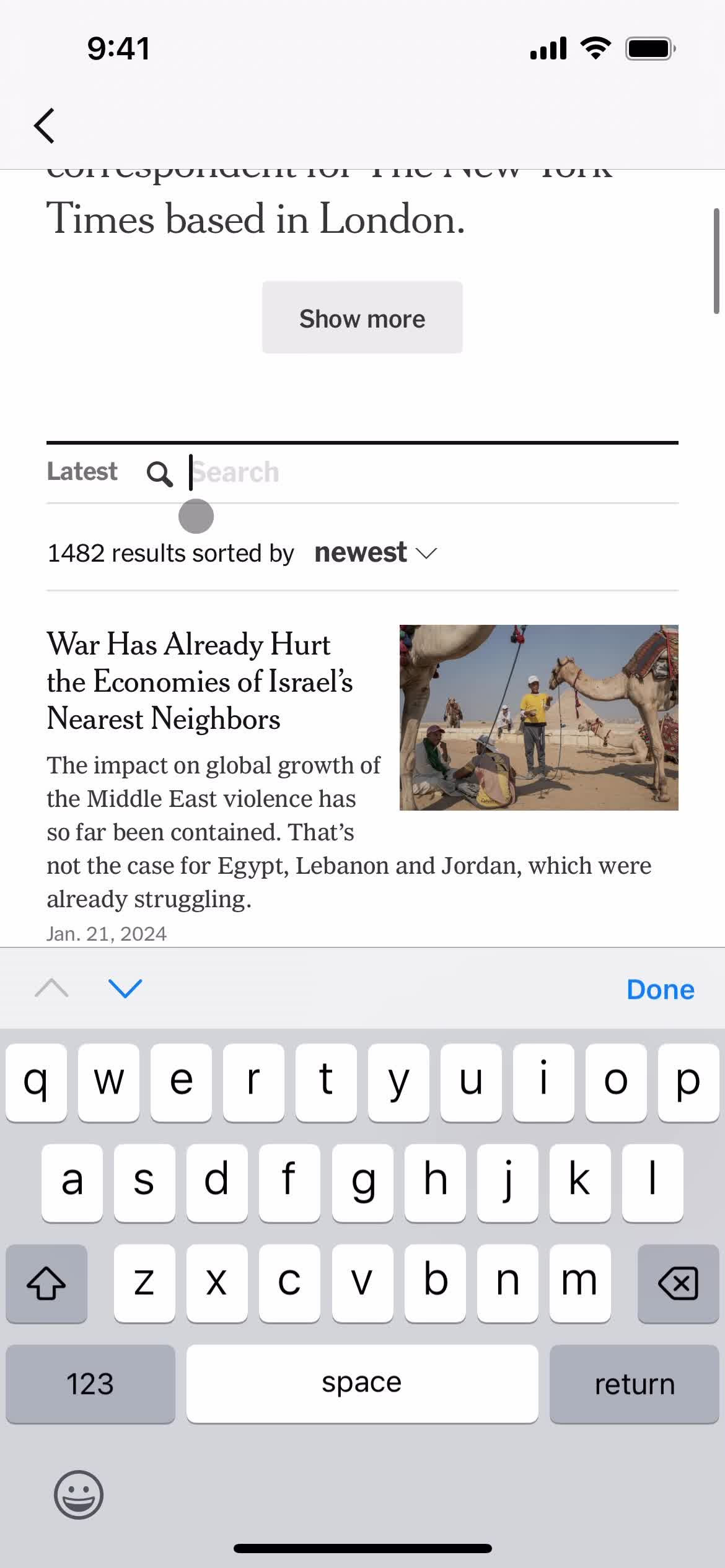 Filtering and sorting screenshot