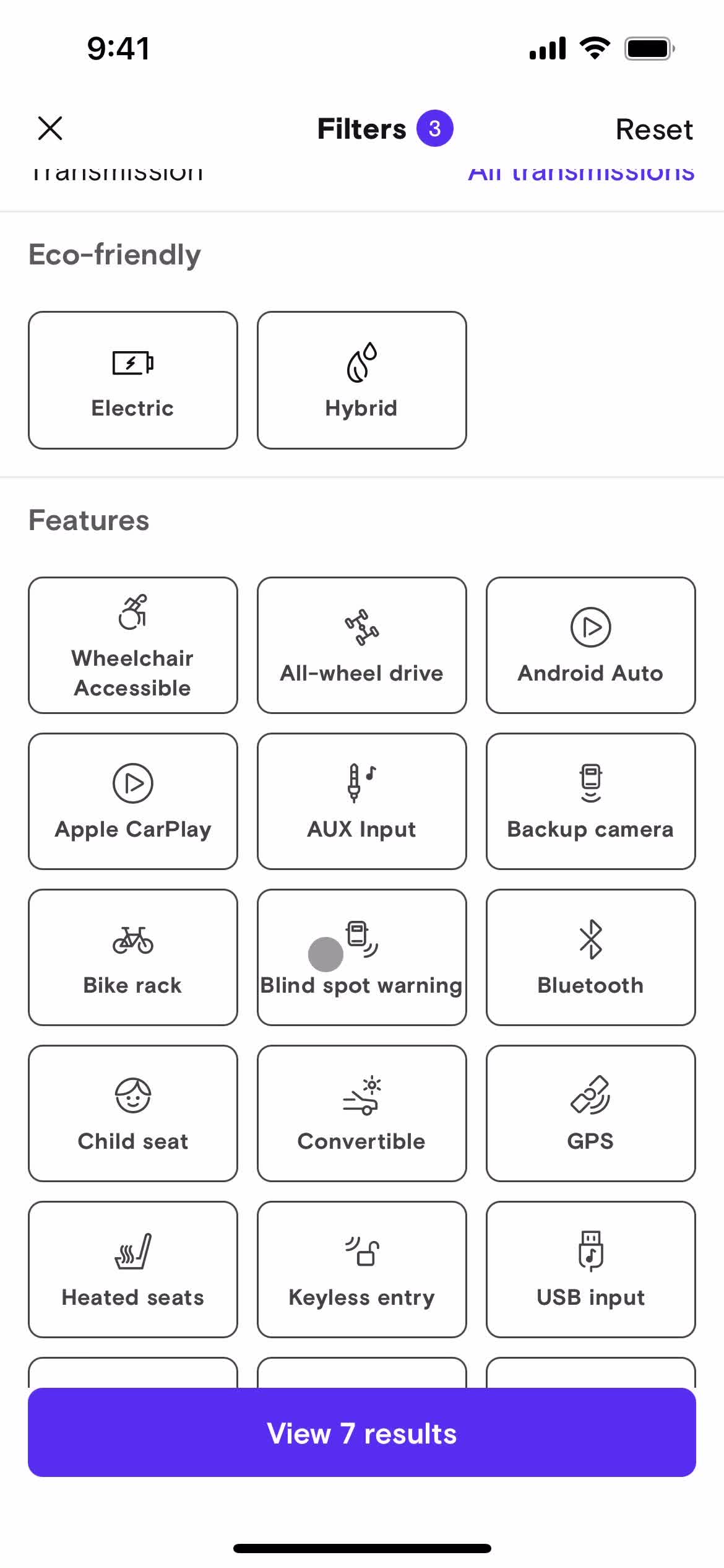 Filtering and sorting screenshot