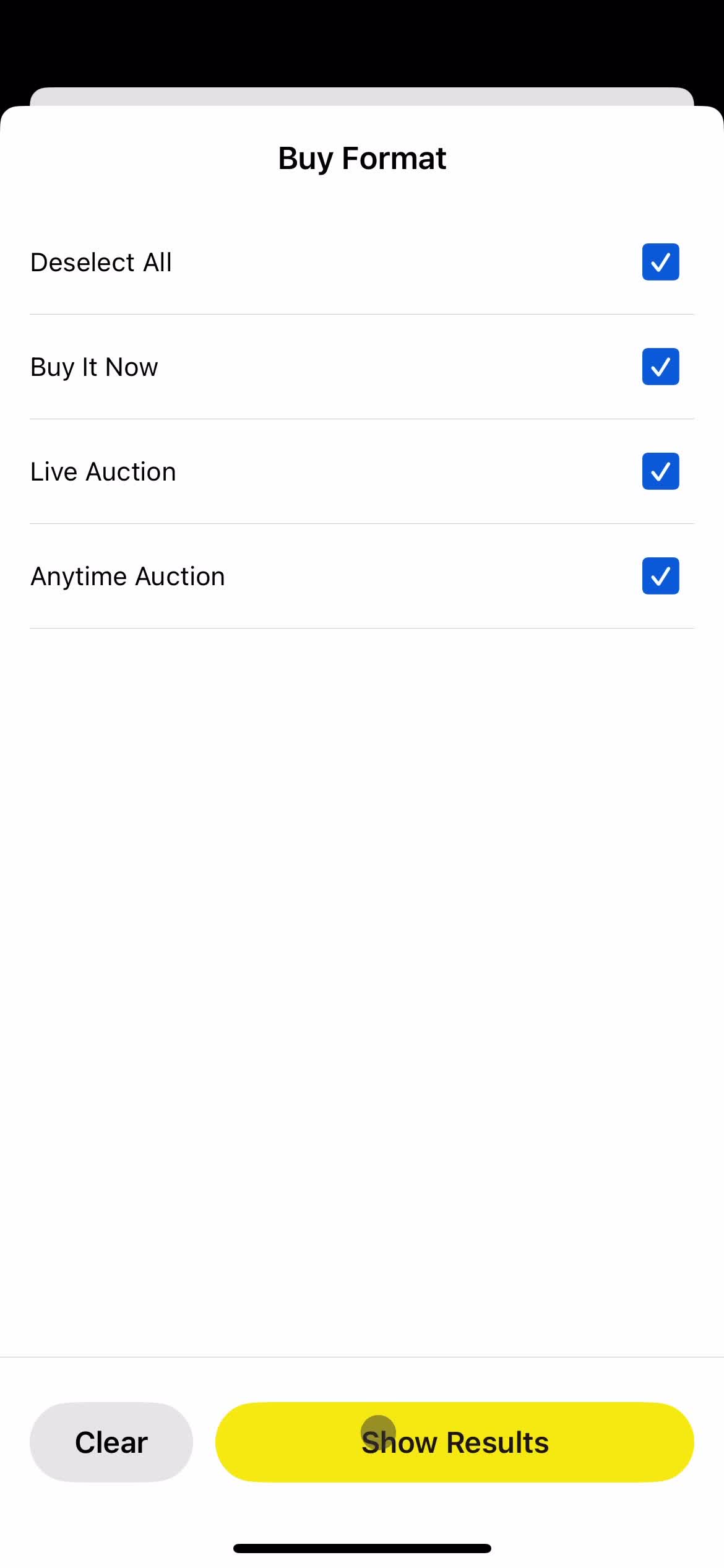 Filtering and sorting screenshot