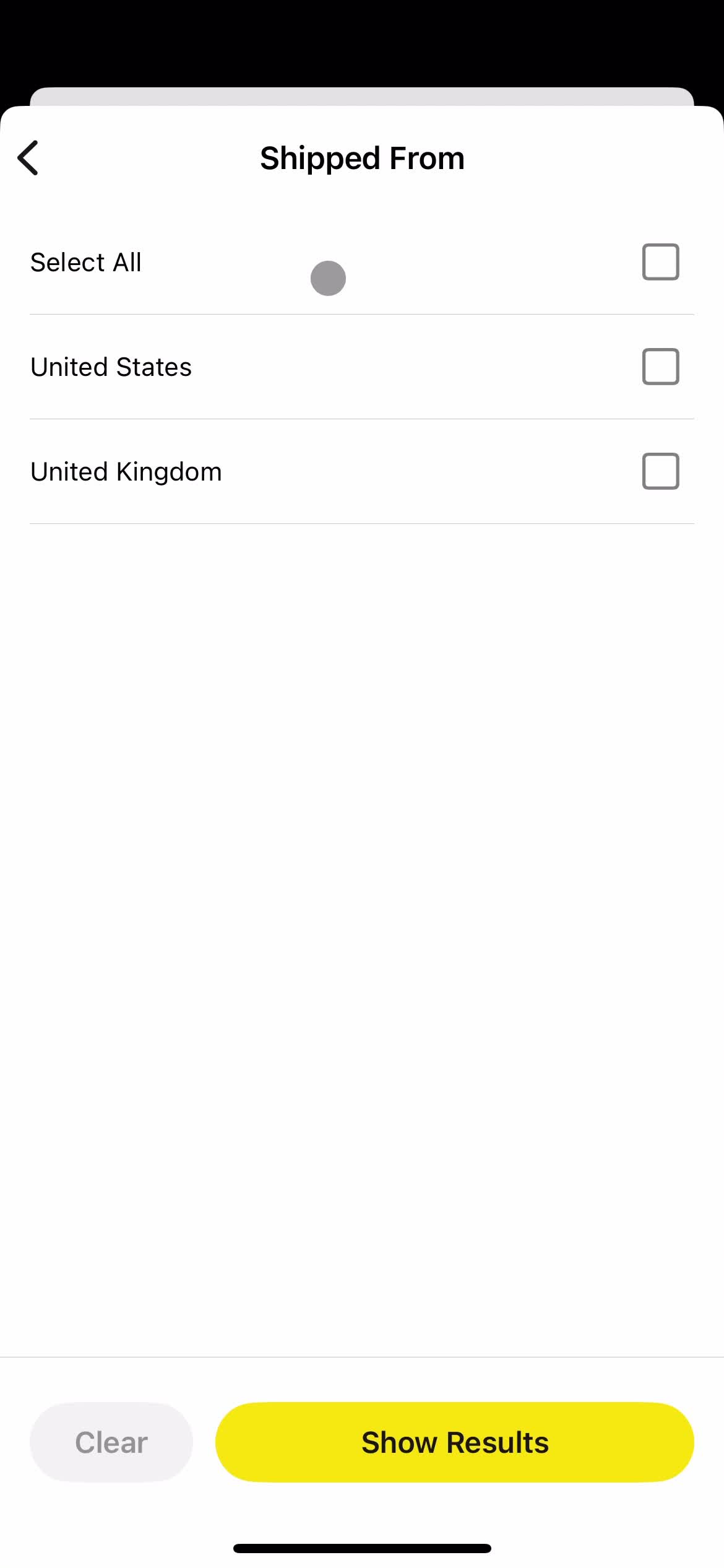 Filtering and sorting screenshot