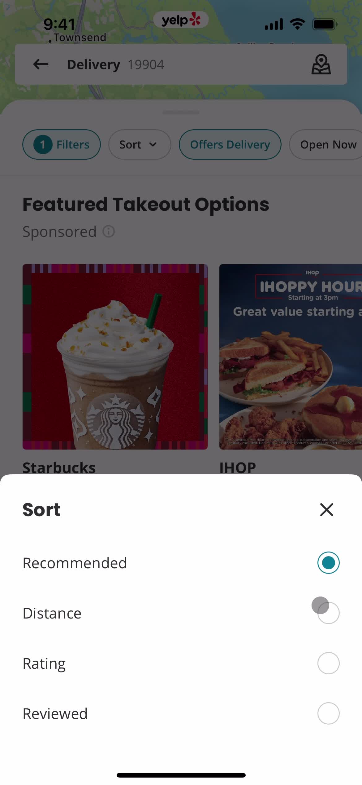 Filtering screenshot