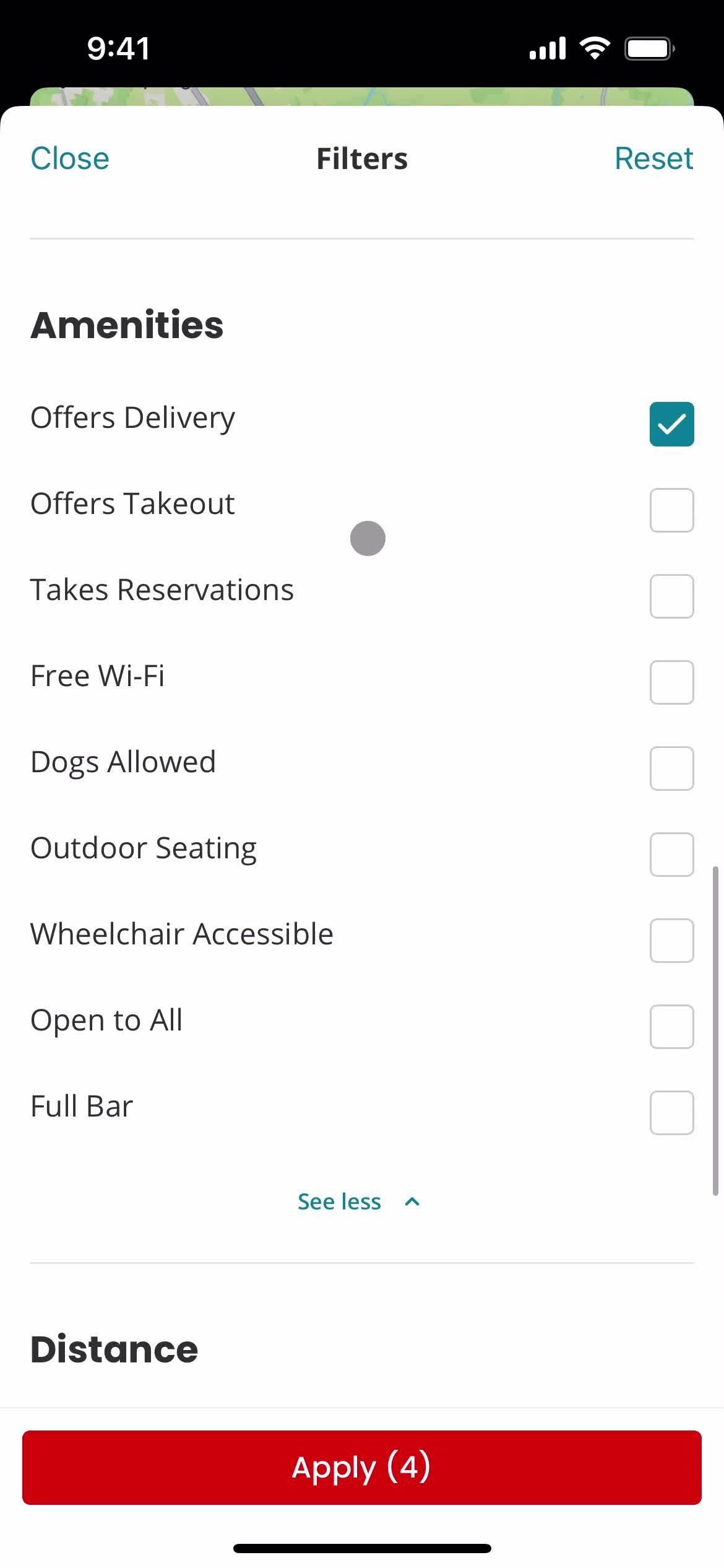Filtering screenshot