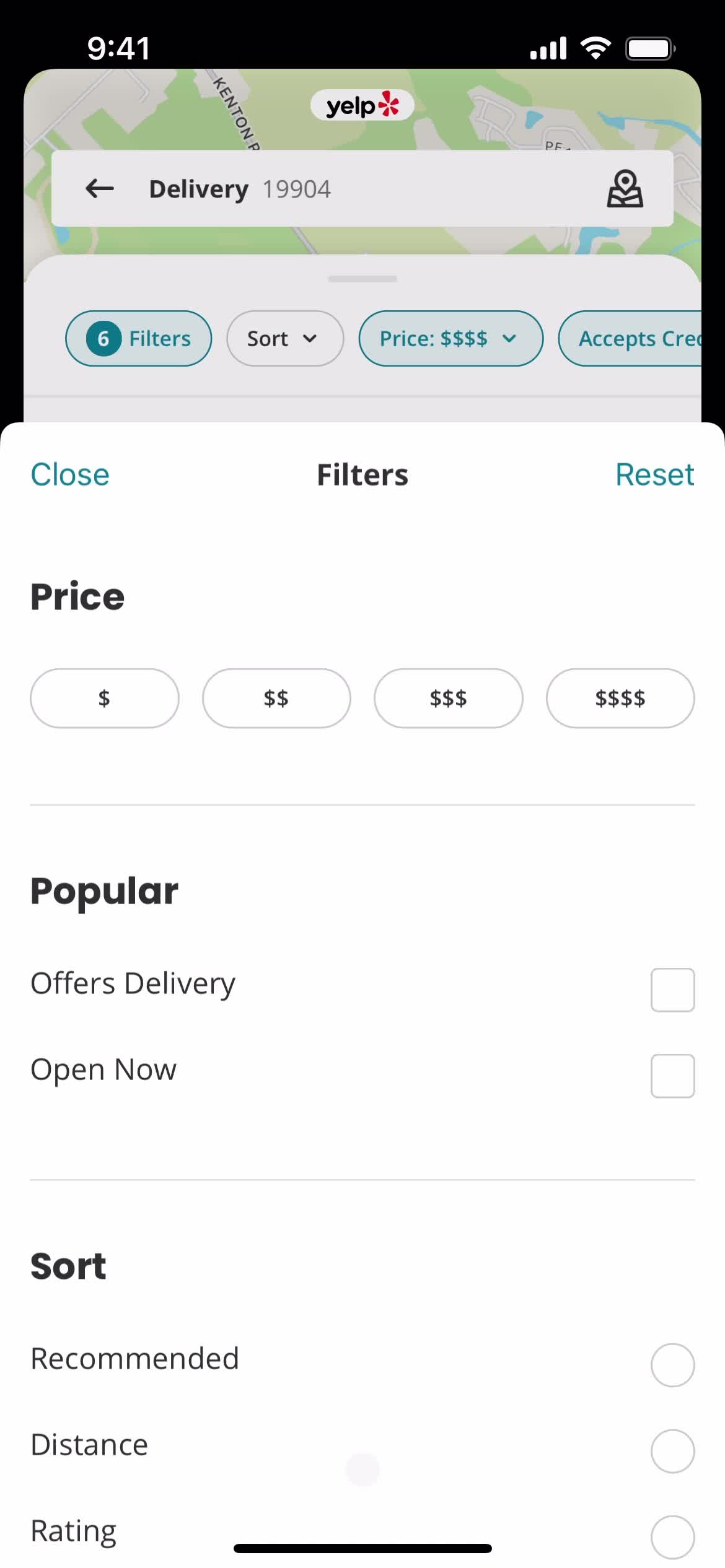 Filtering screenshot