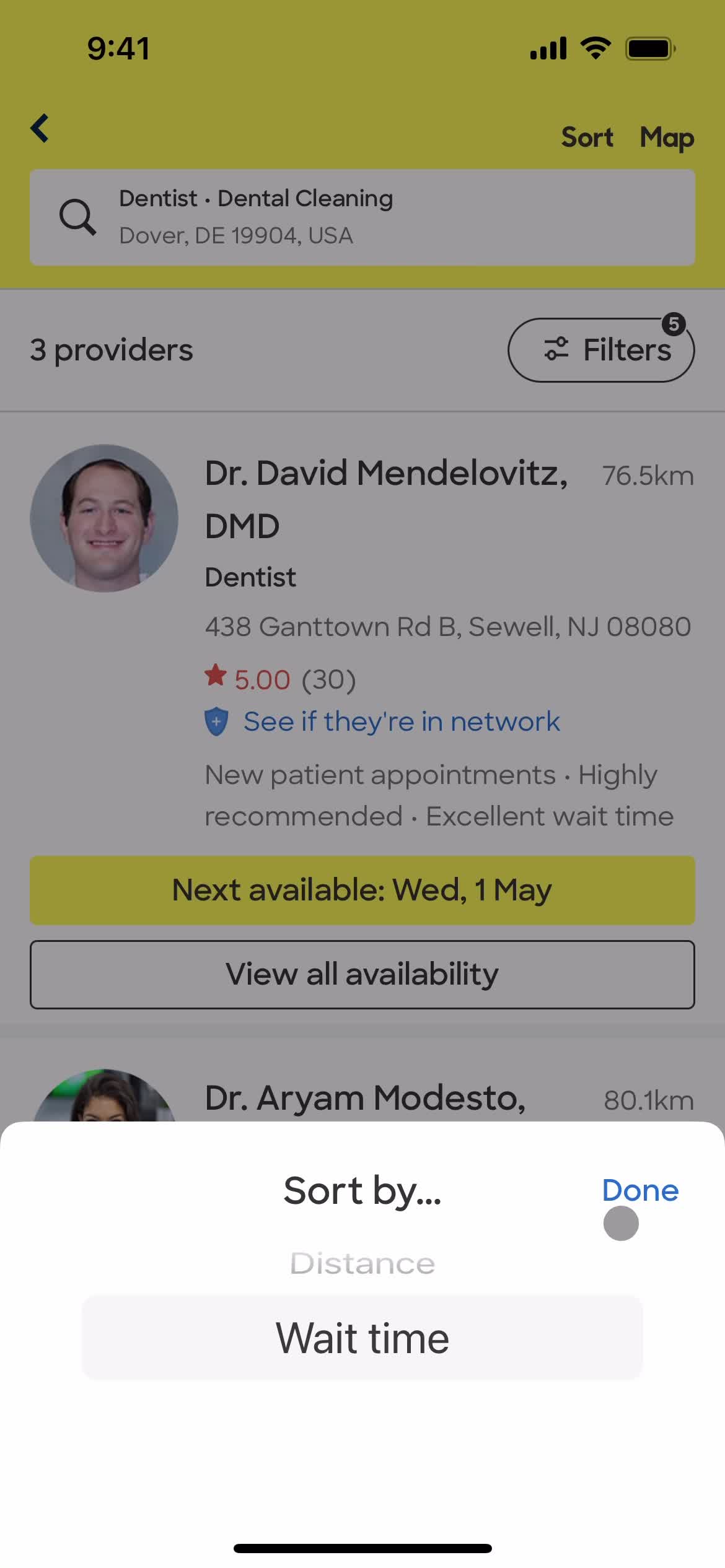 Filtering and sorting on Zocdoc video thumbnail