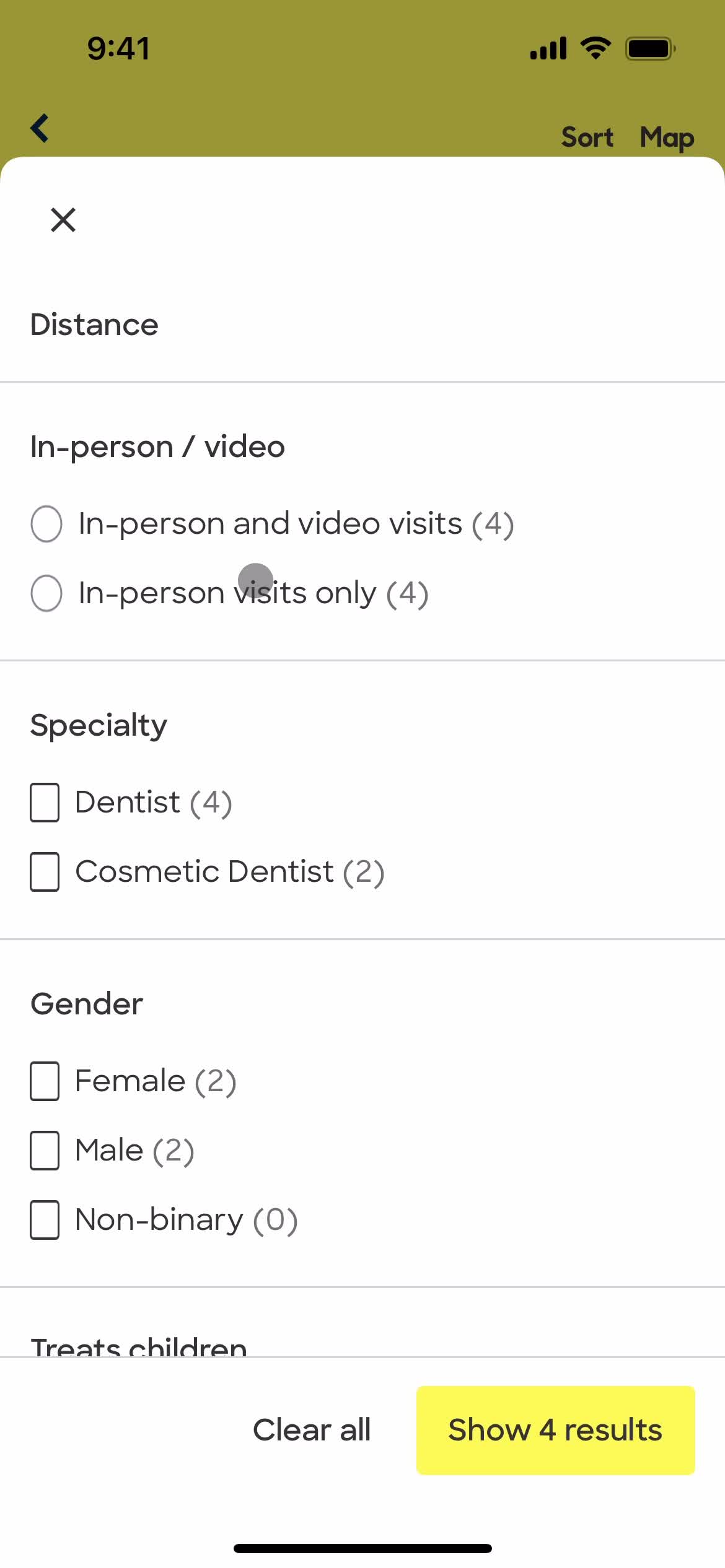 Filtering and sorting on Zocdoc video thumbnail