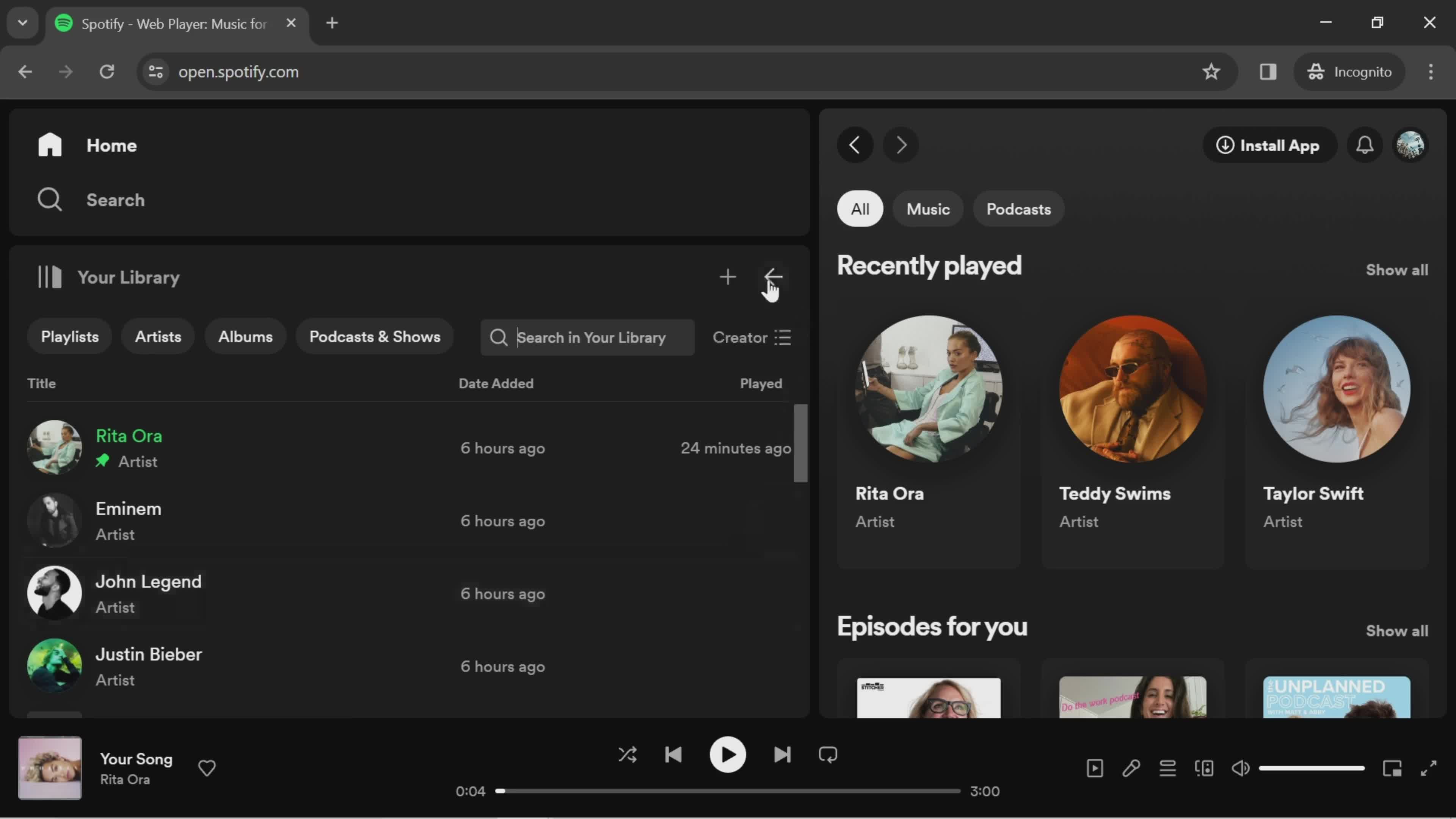 Filtering and sorting screenshot