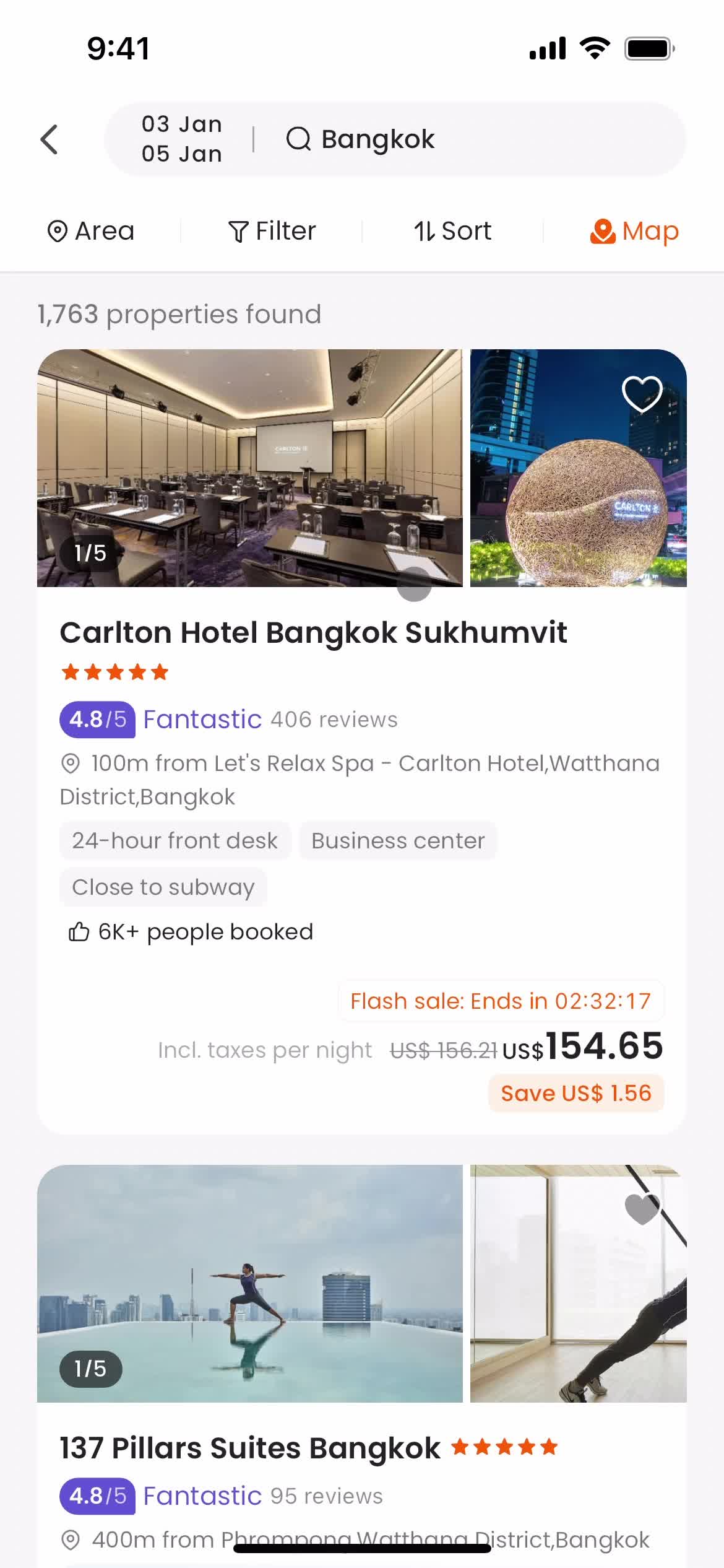 Filtering screenshot