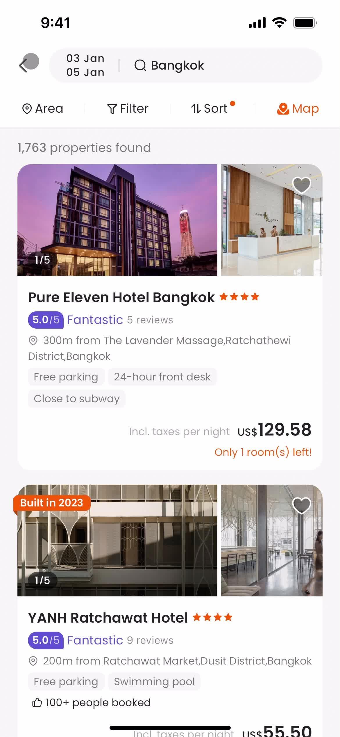 Filtering screenshot