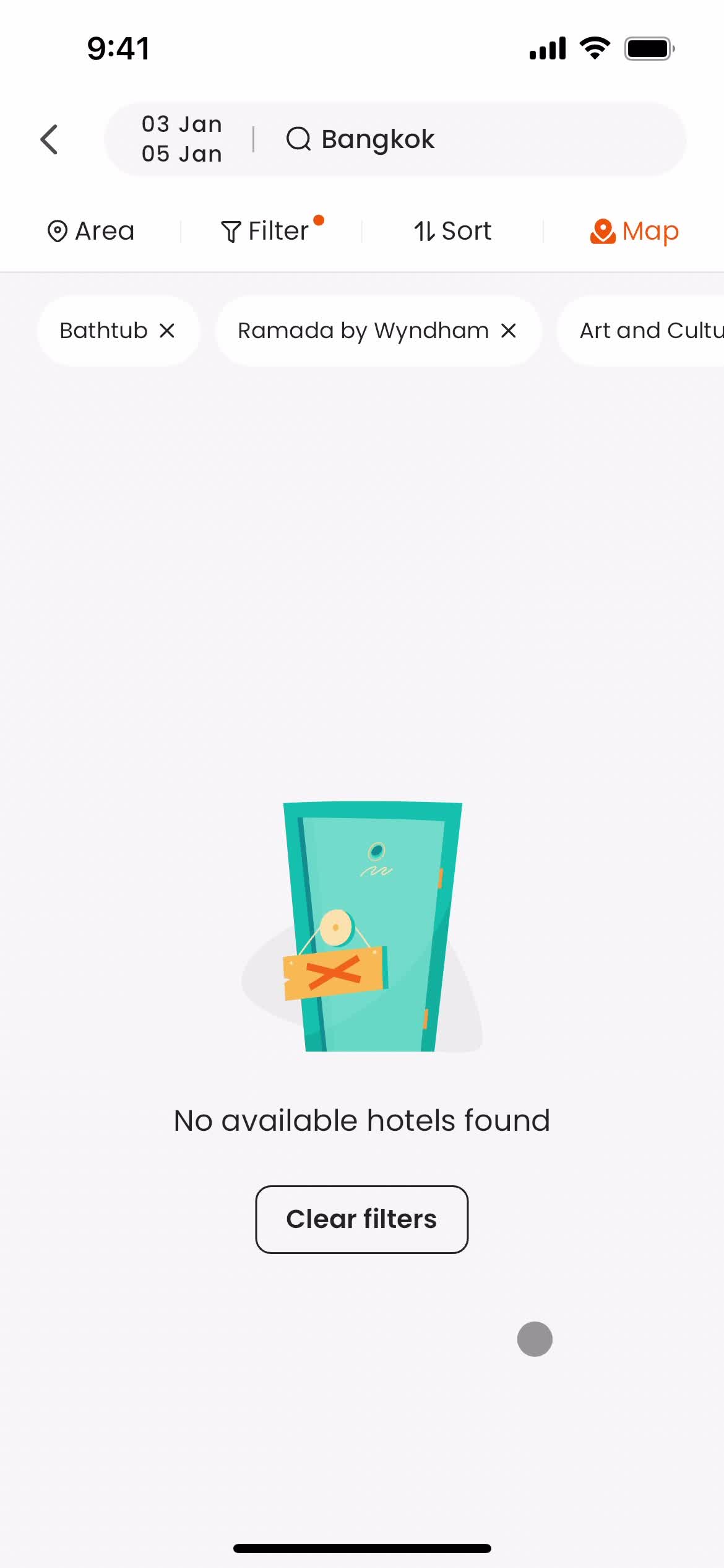 Filtering screenshot