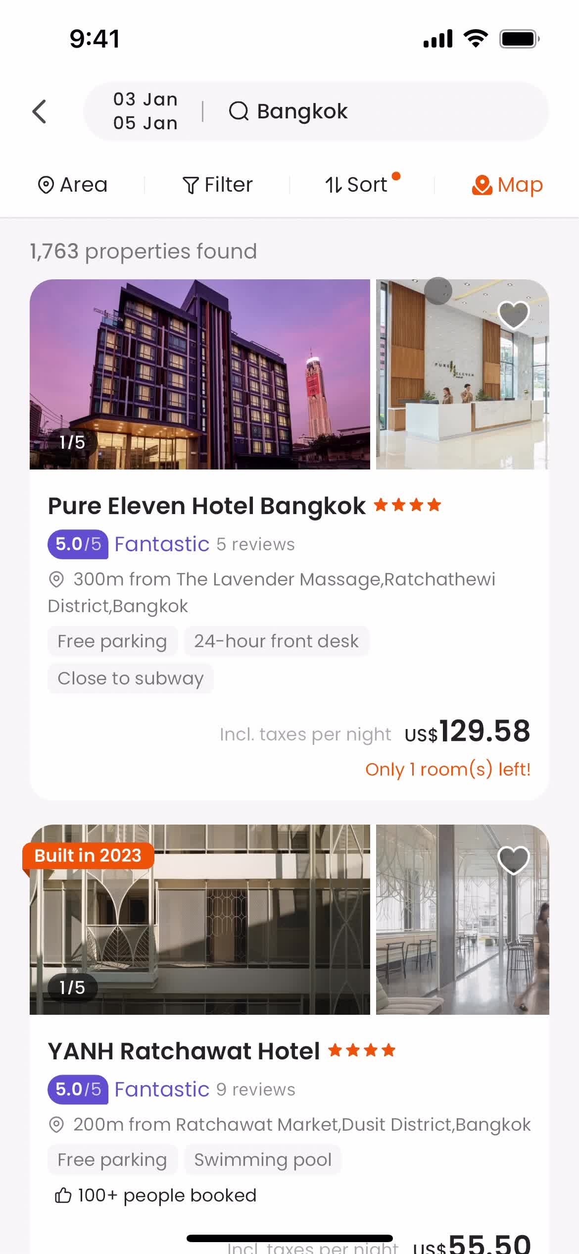 Filtering screenshot