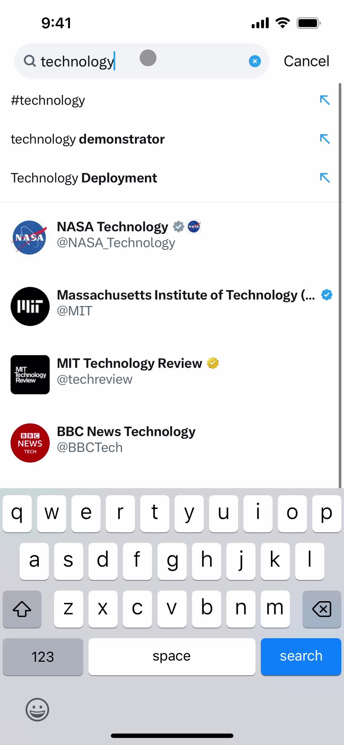 Filtering screenshot