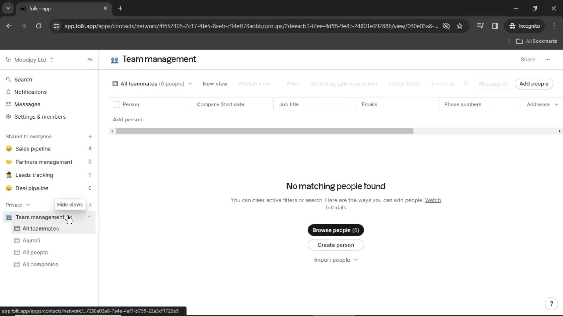 Filtering screenshot