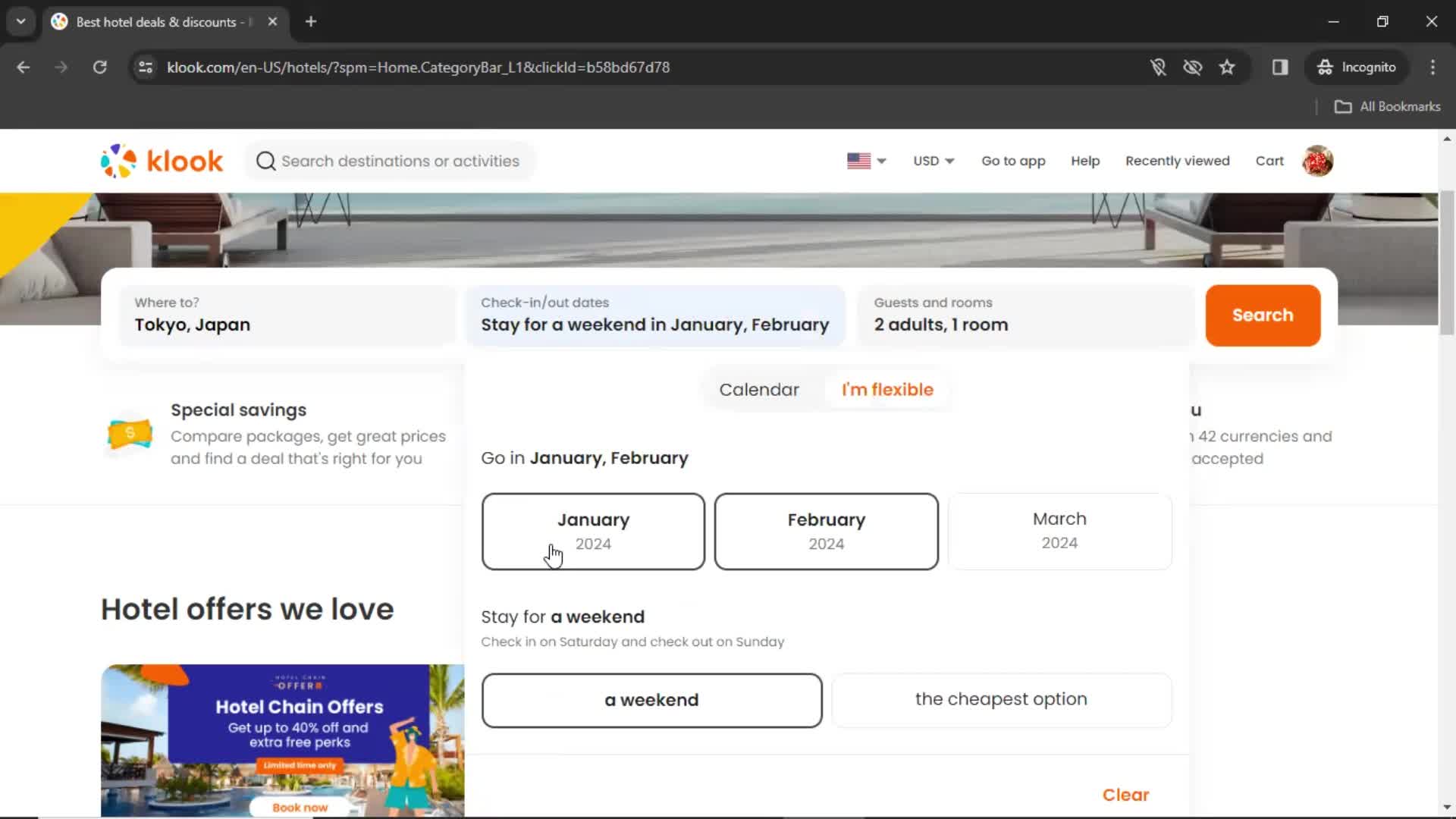 Filtering screenshot