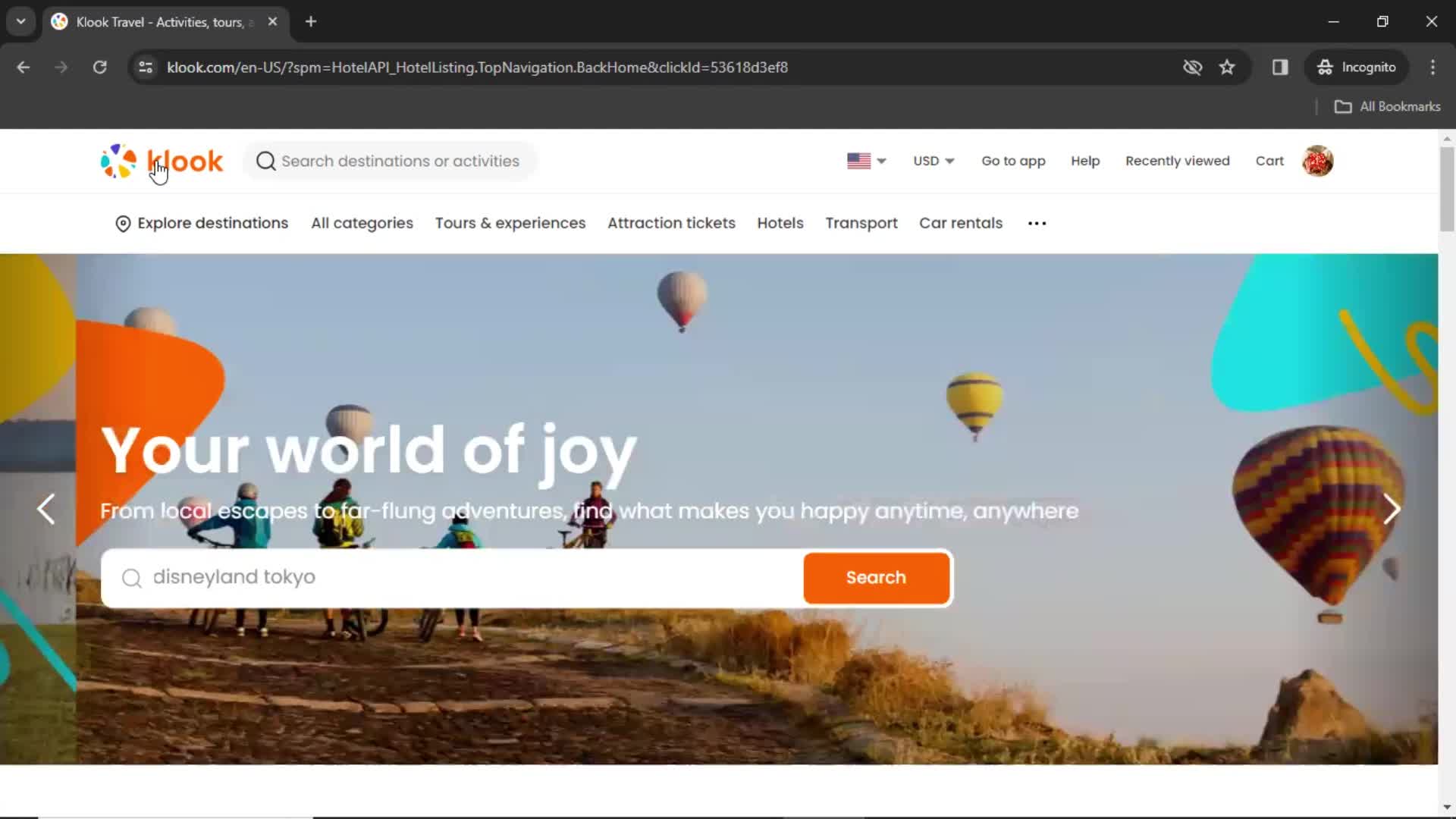 Filtering screenshot