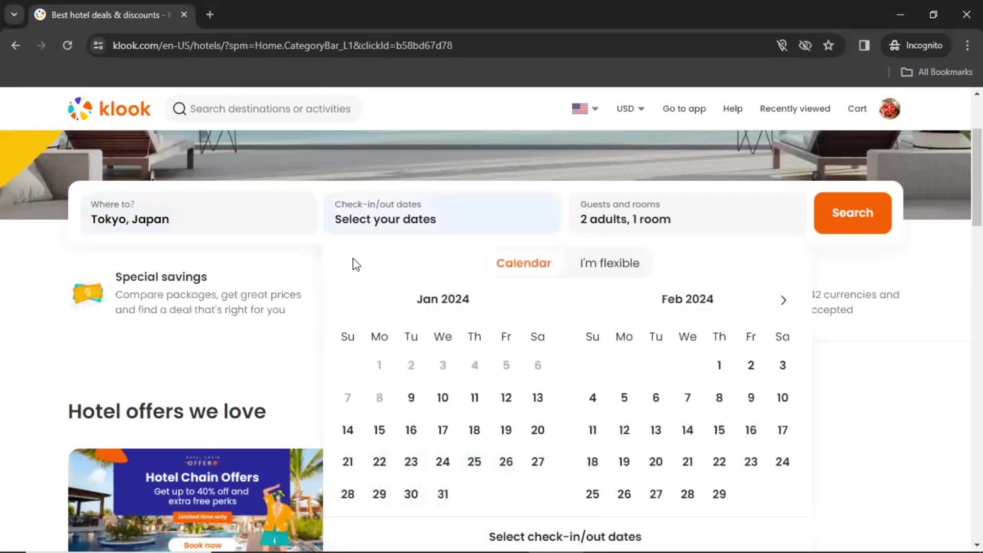Filtering screenshot