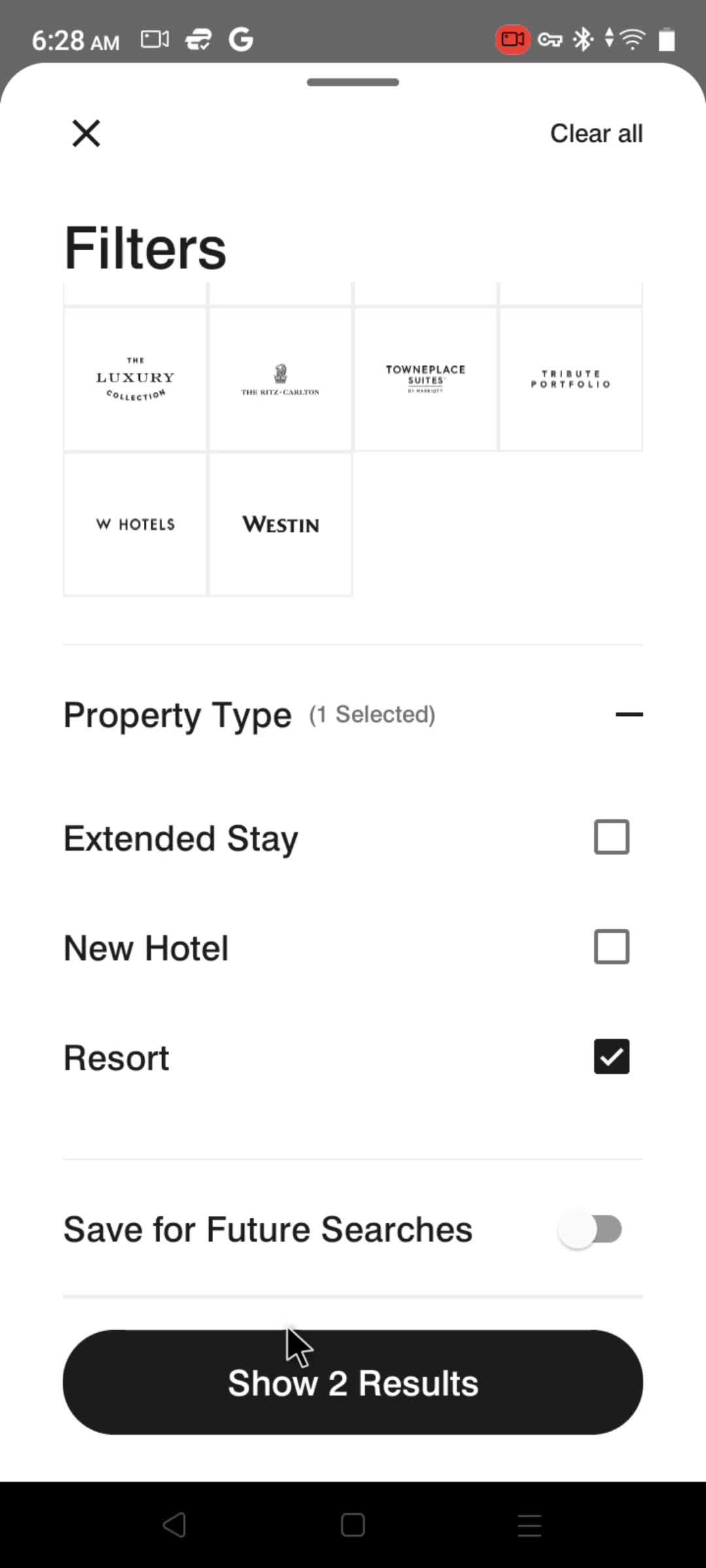Filtering and sorting screenshot