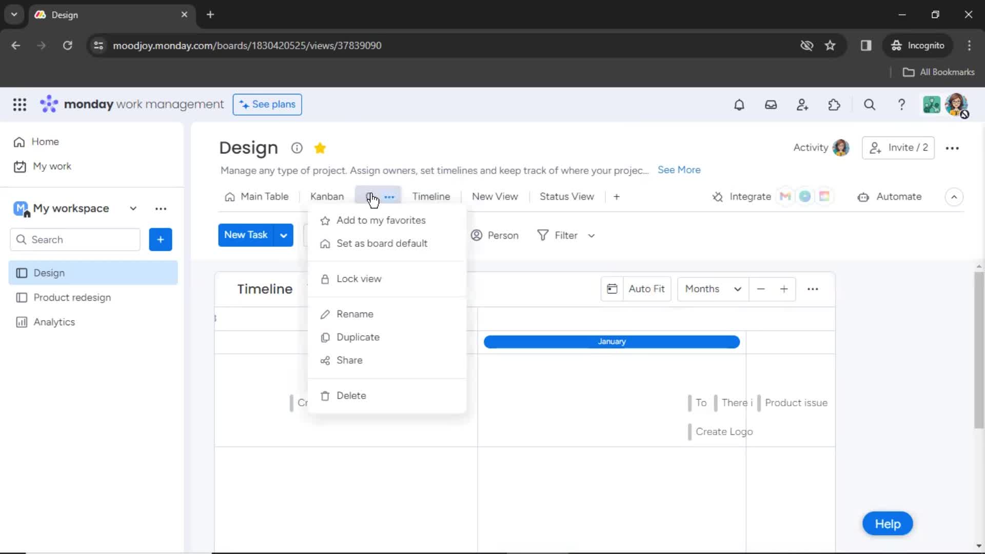 Filtering screenshot