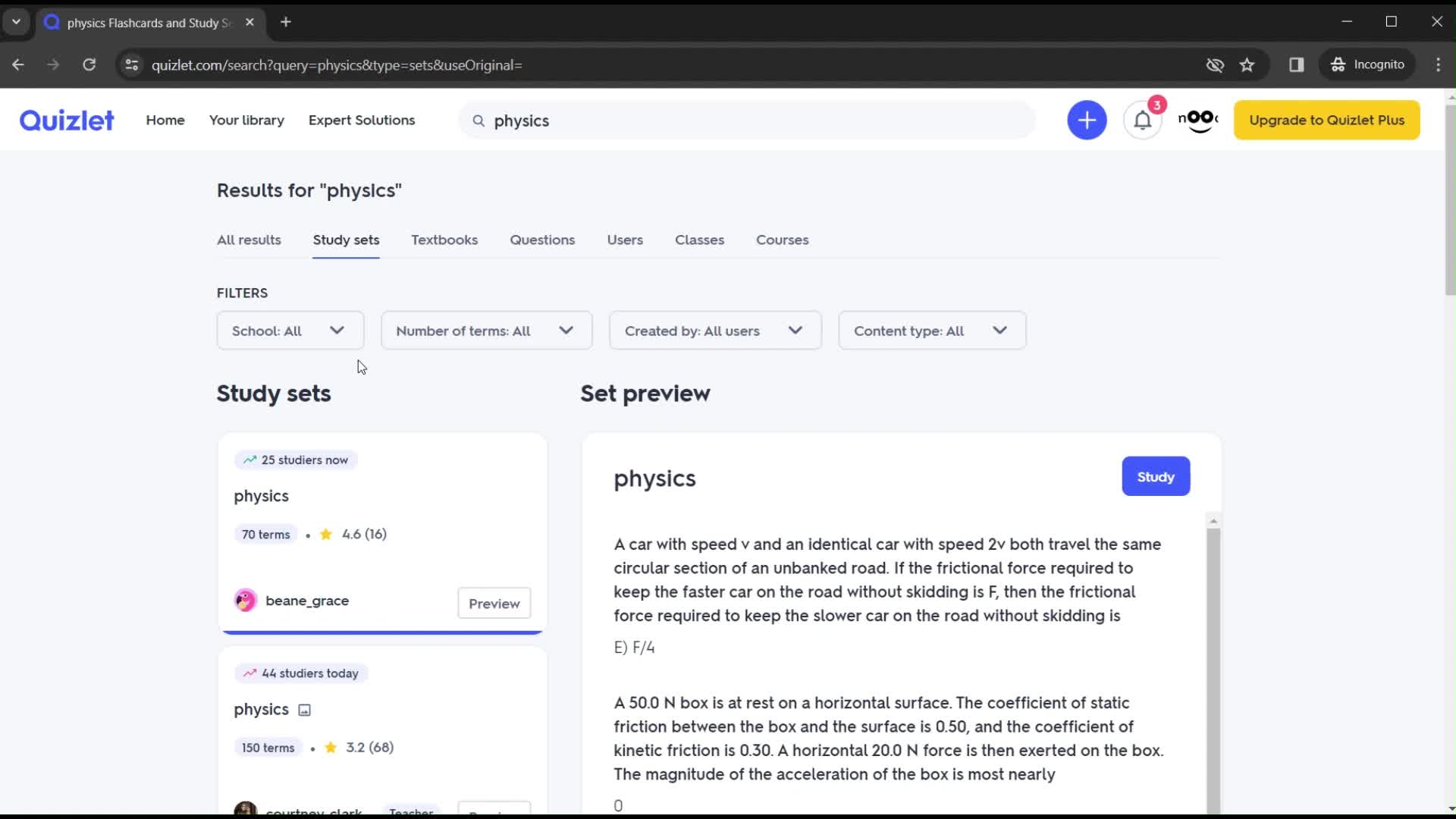 Filtering and sorting screenshot