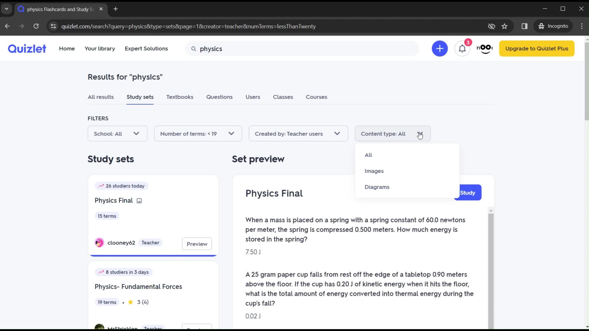 Filtering and sorting screenshot