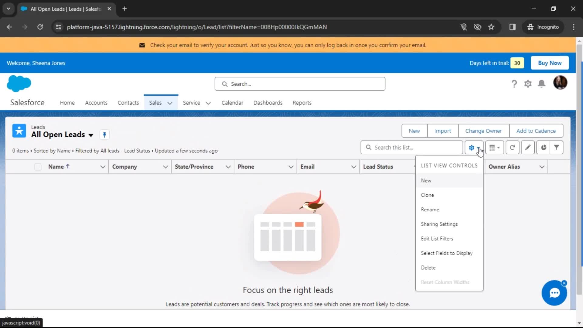 Filtering screenshot
