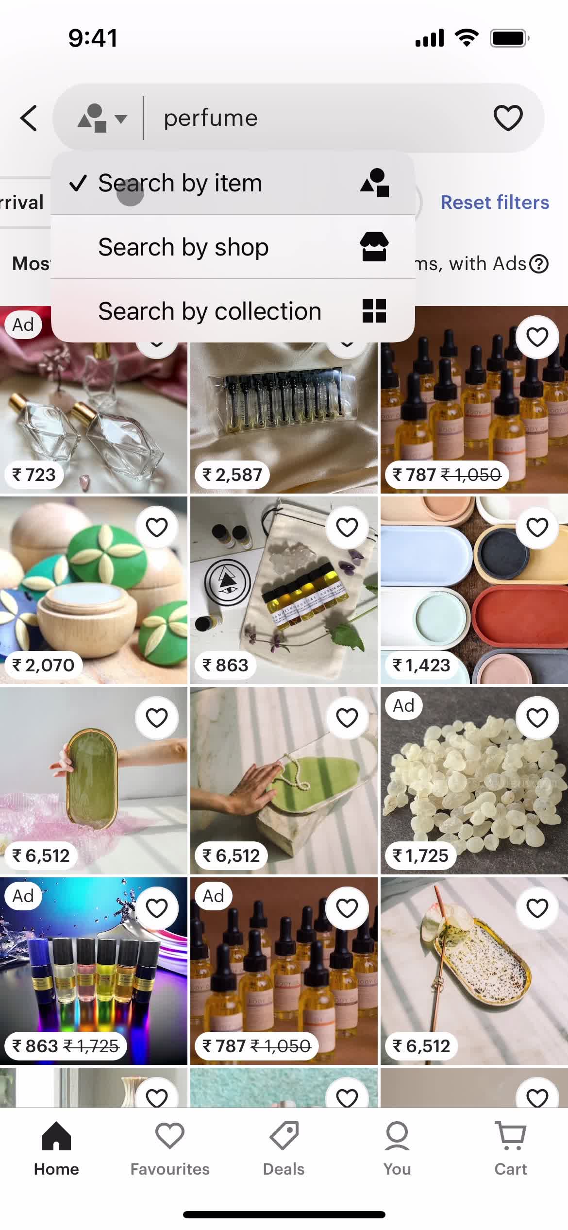 Filtering screenshot